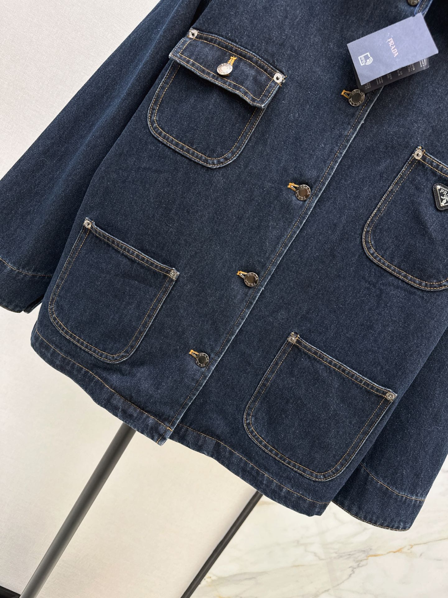 Pra 26fw denim jacket padded vest set