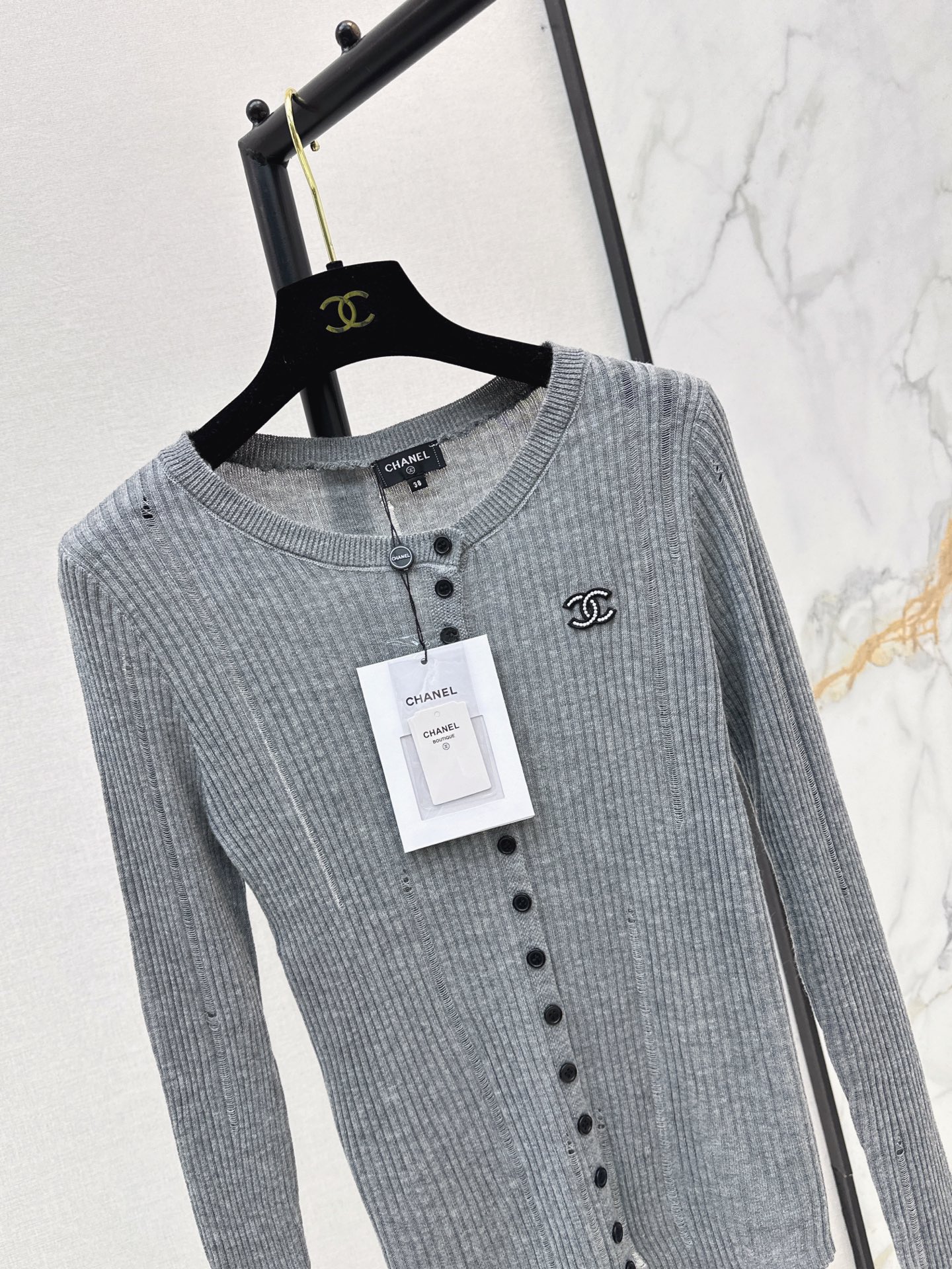 Chan 26fw stretch knit top