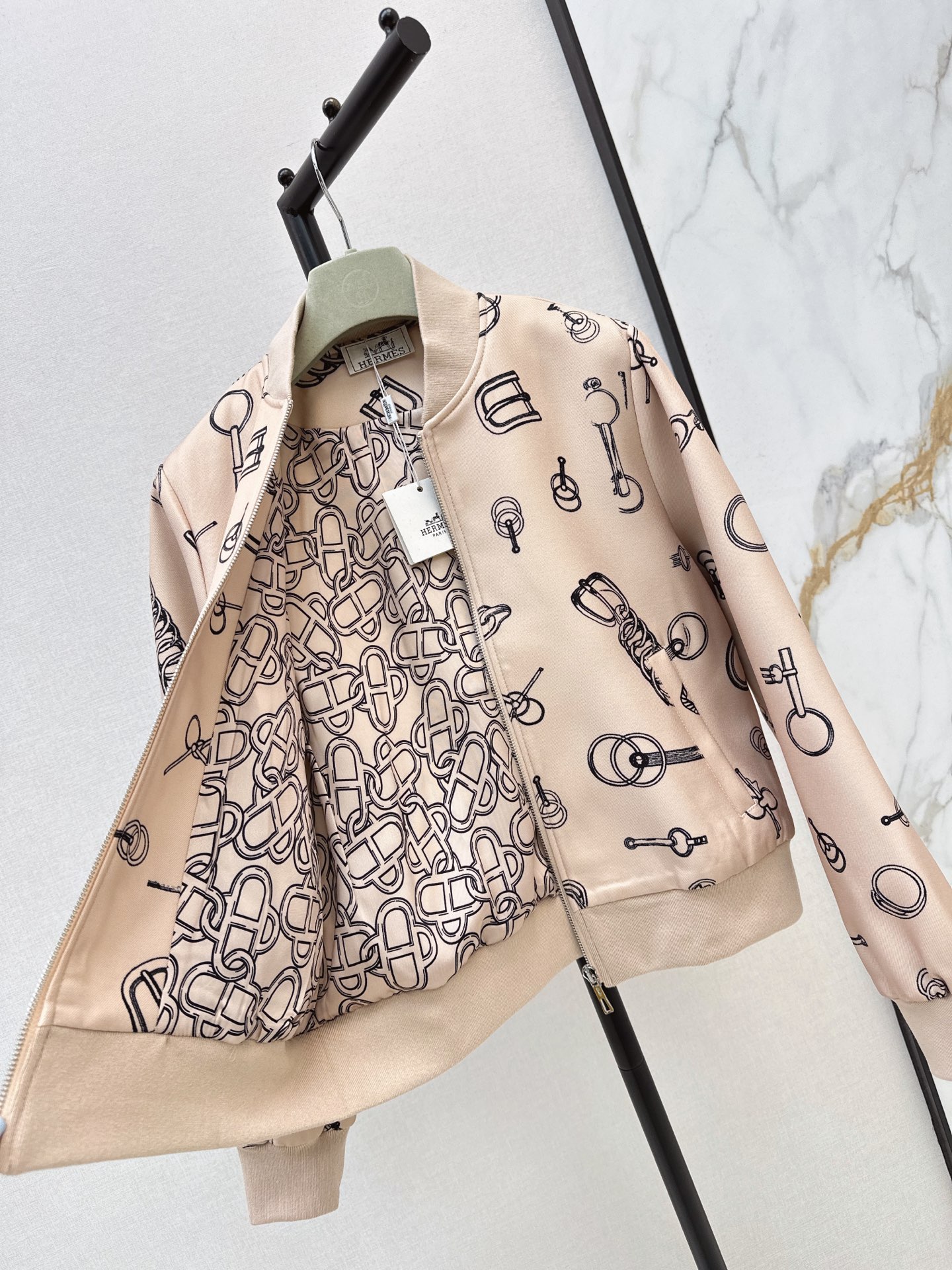 Her 26fw print zipper jacket