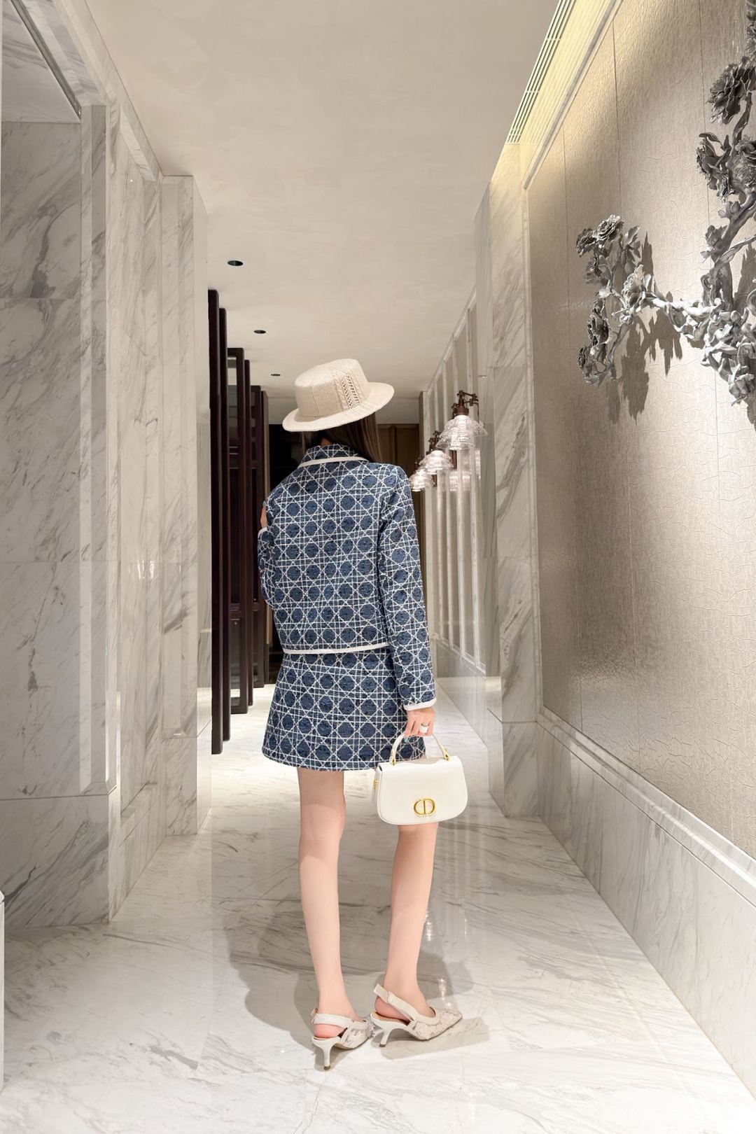CD 26fw check A-line skirt