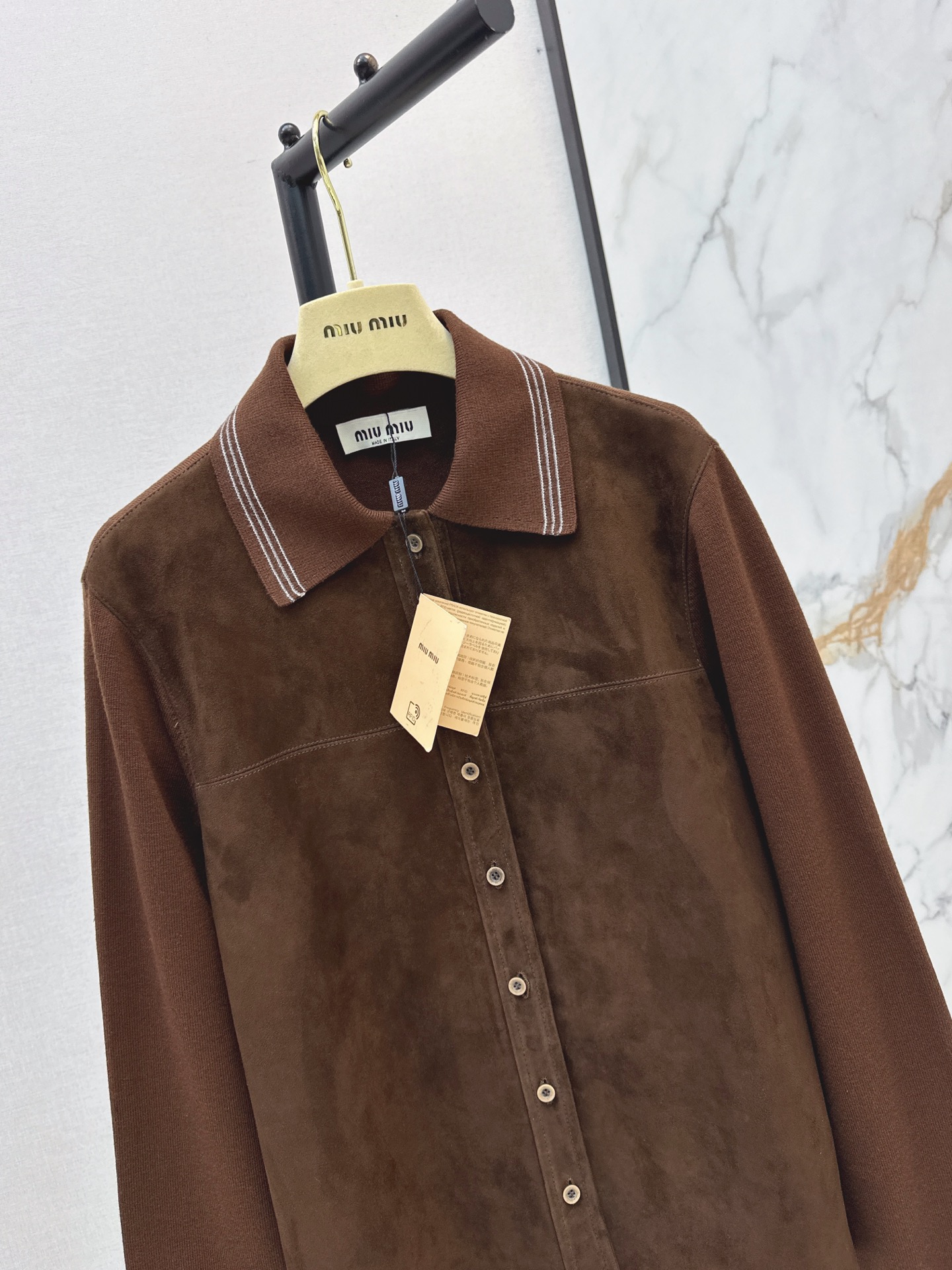 Miu 26fw suede fleece jacket