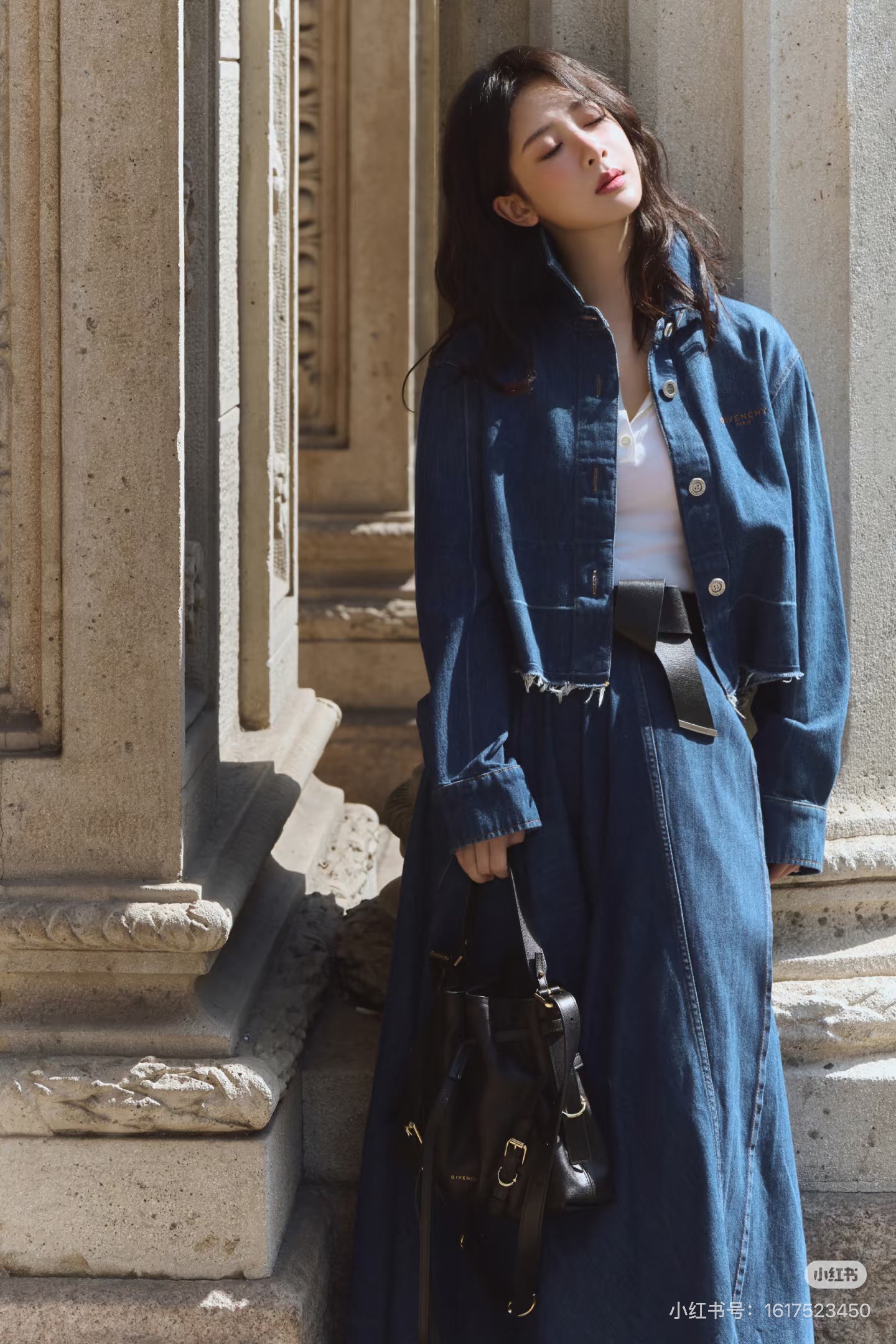 Giv 26fw cropped denim shirt jacket