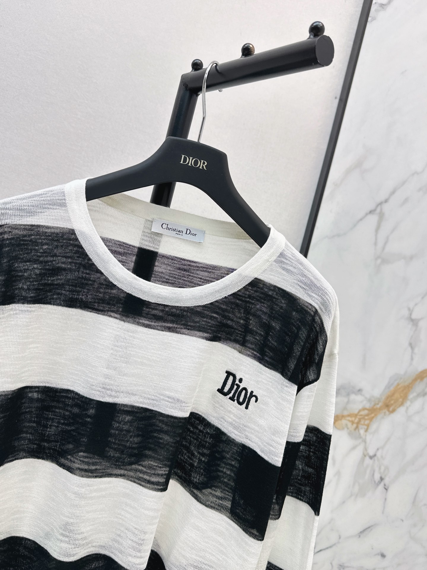 CD 26ss letter embroidery stripe knitwear