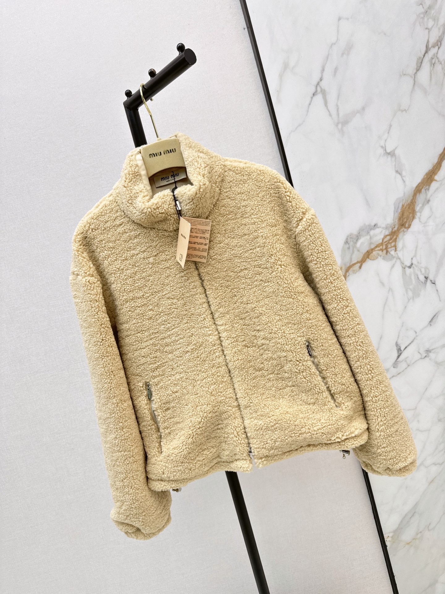 Miu 26fw faux shearling jacket