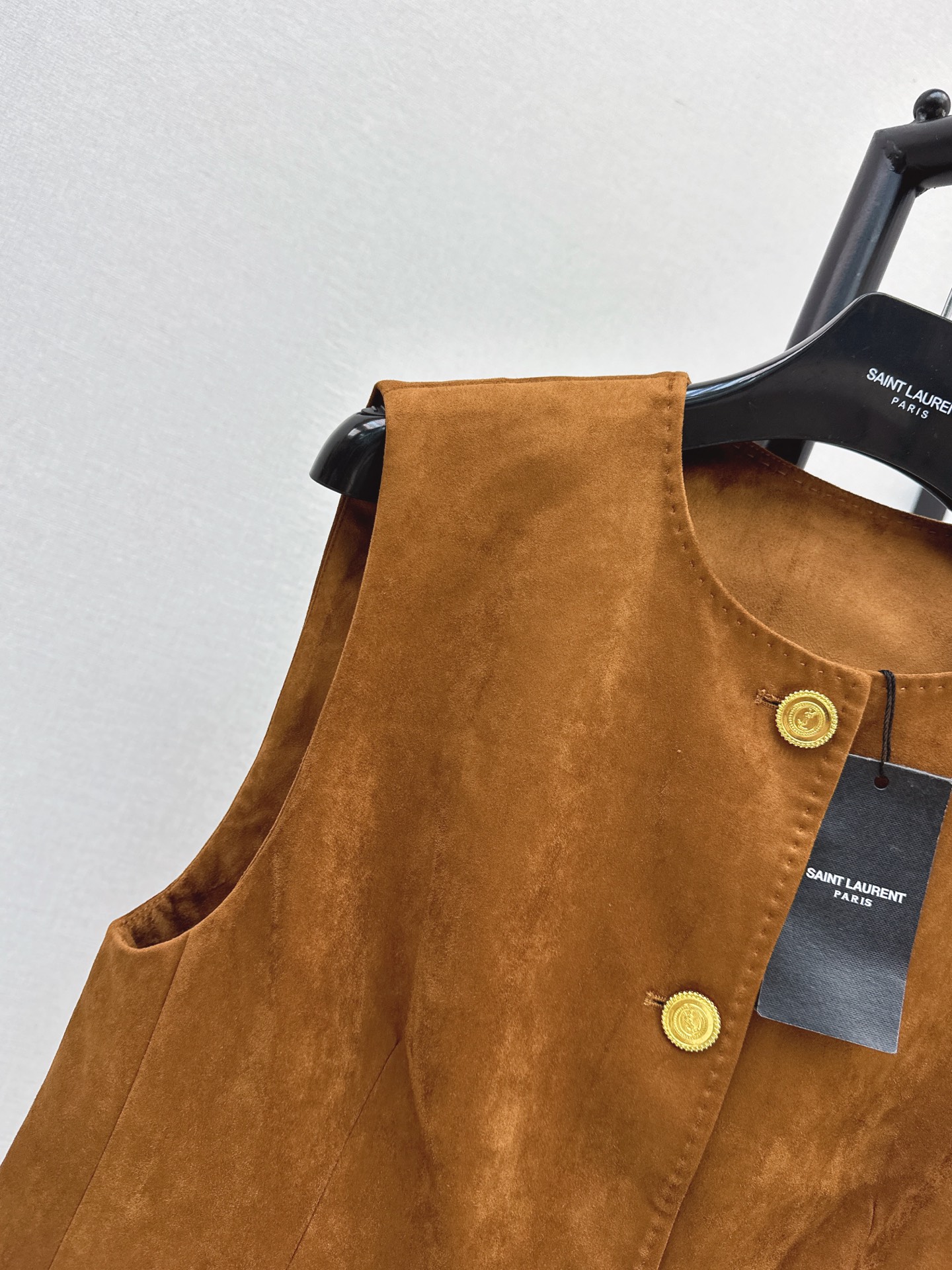 Sain 26fw suede-fleece vest jacket