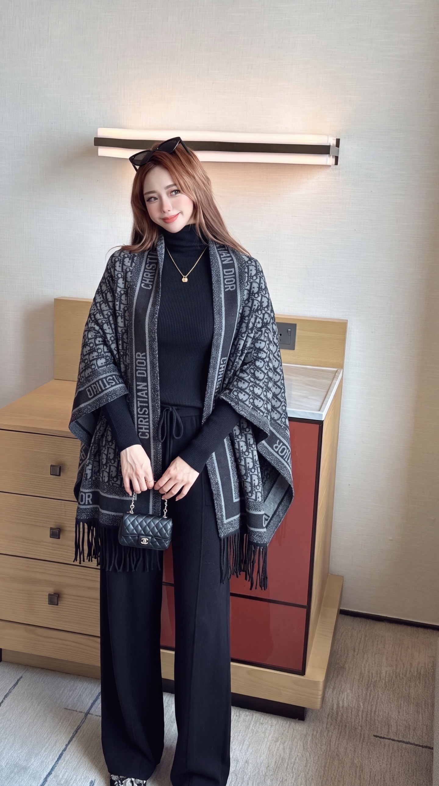 CD 26fw knit shawls basic tee pants sets