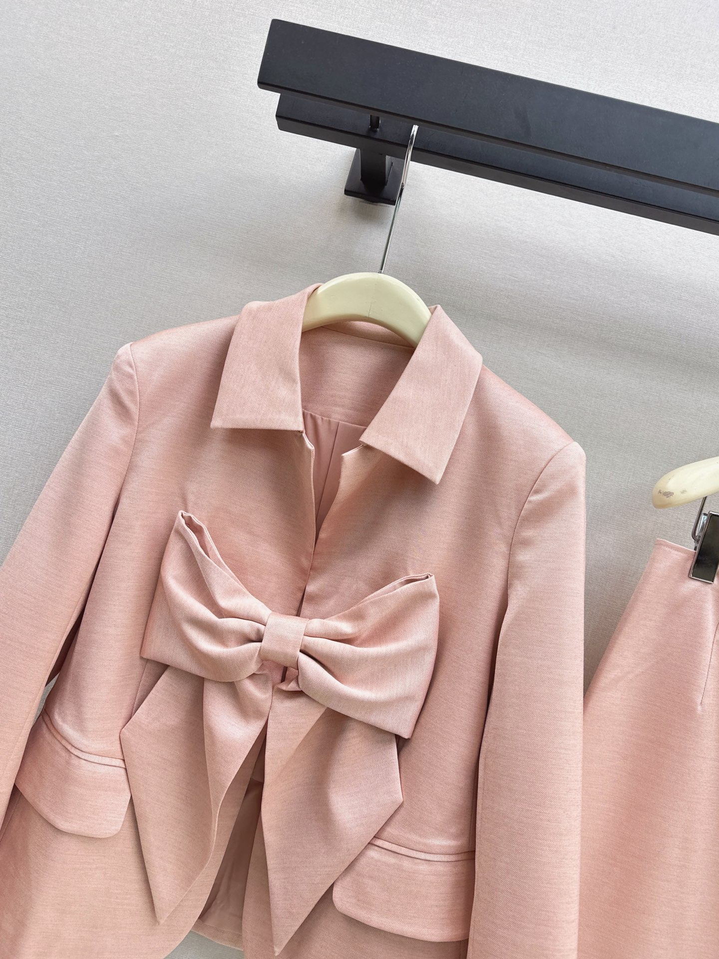 Chan 26fw bow blazer A-line skirt sets
