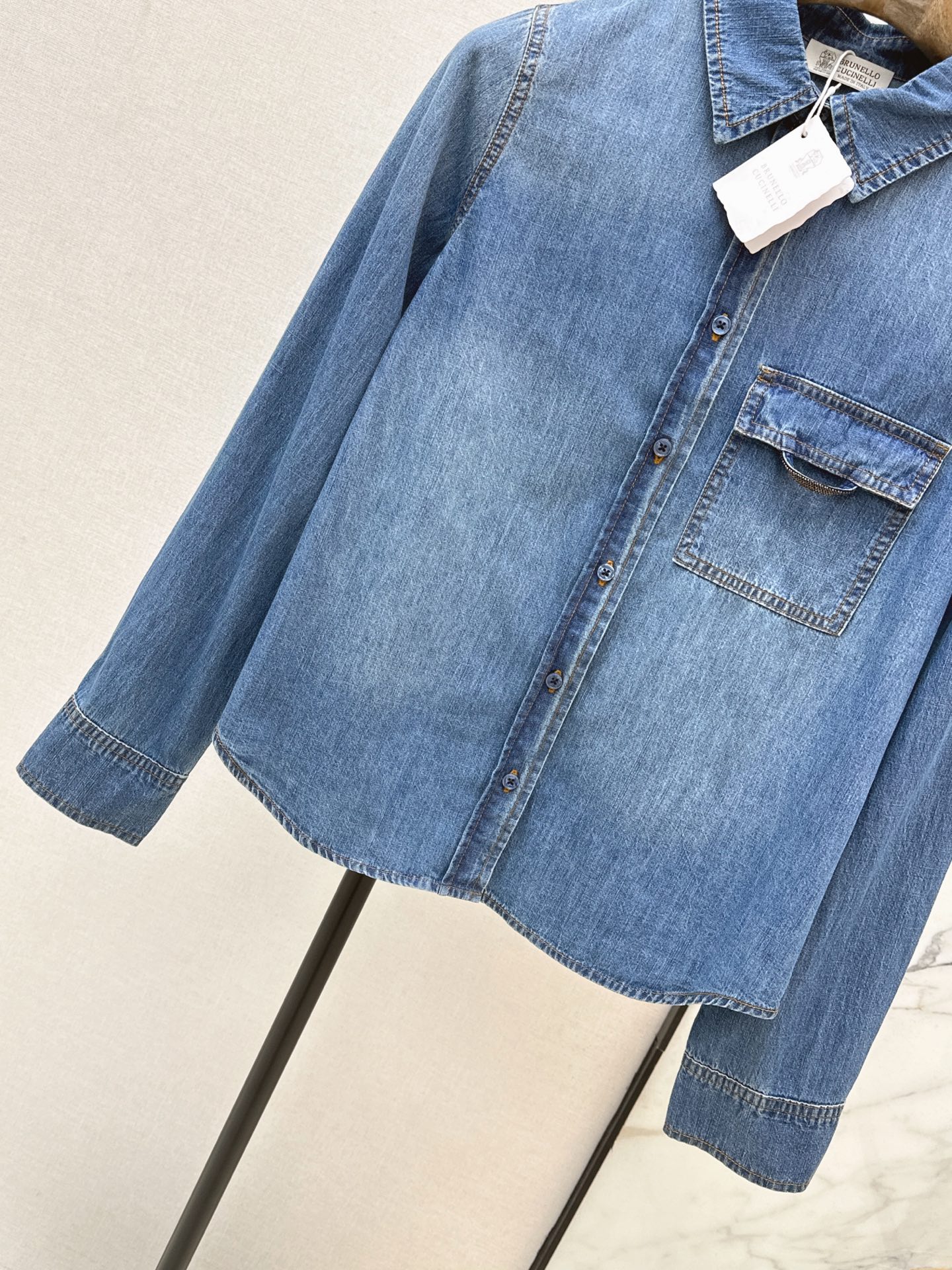 Brun 26fw denim shirt