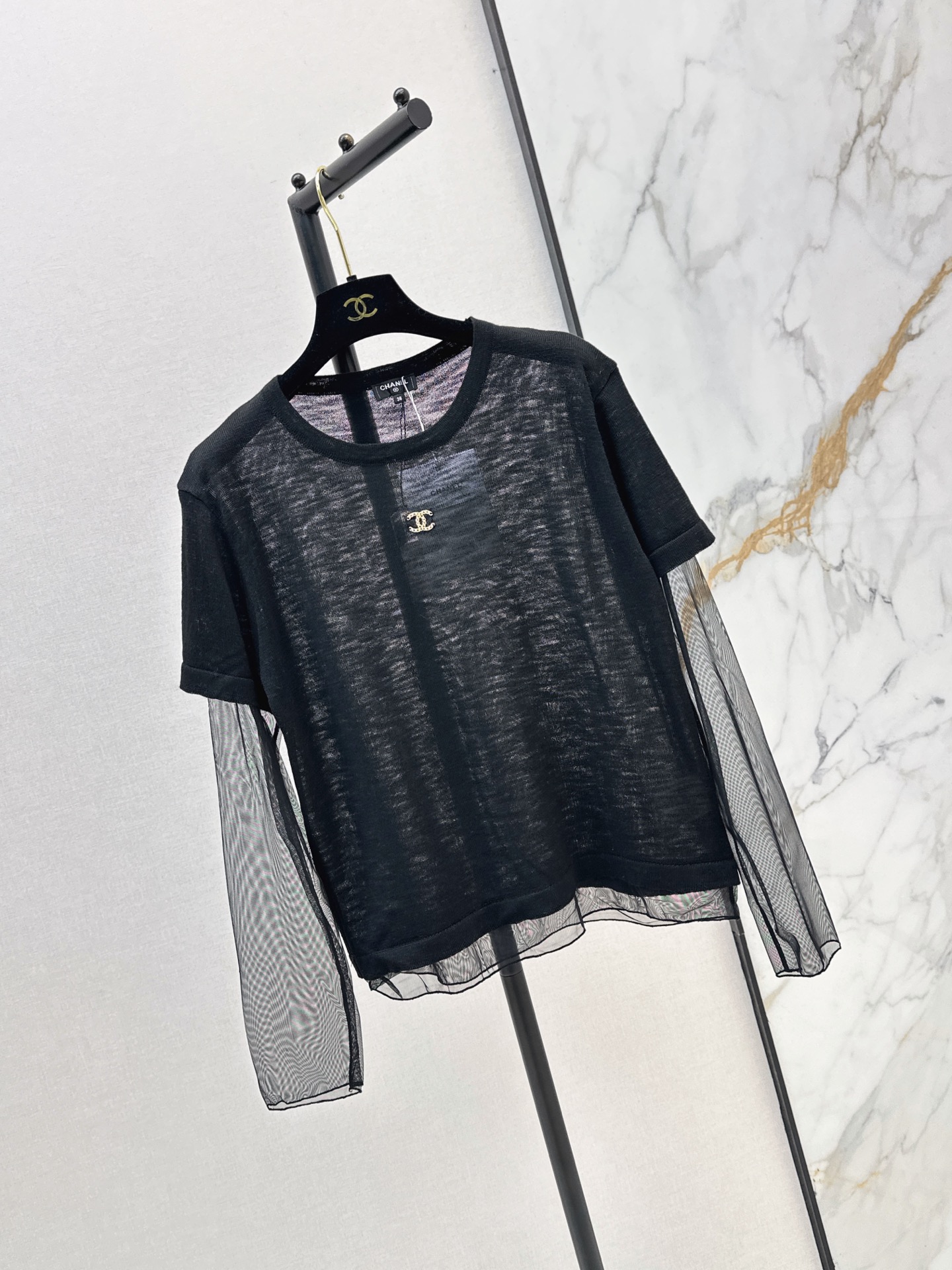 Chan 26ss 2in1 meash knitwear
