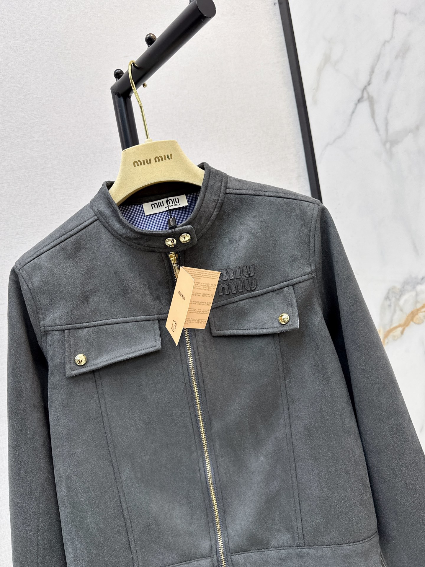 Miu 26fw zip-up cropped jacket