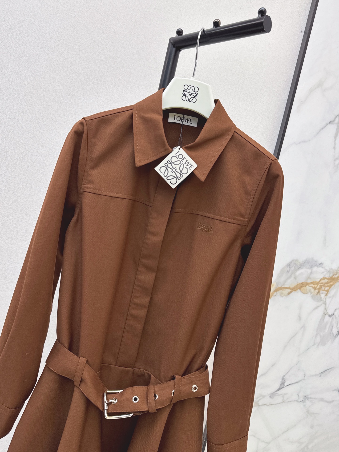 Loe 26fw belted shirt dress