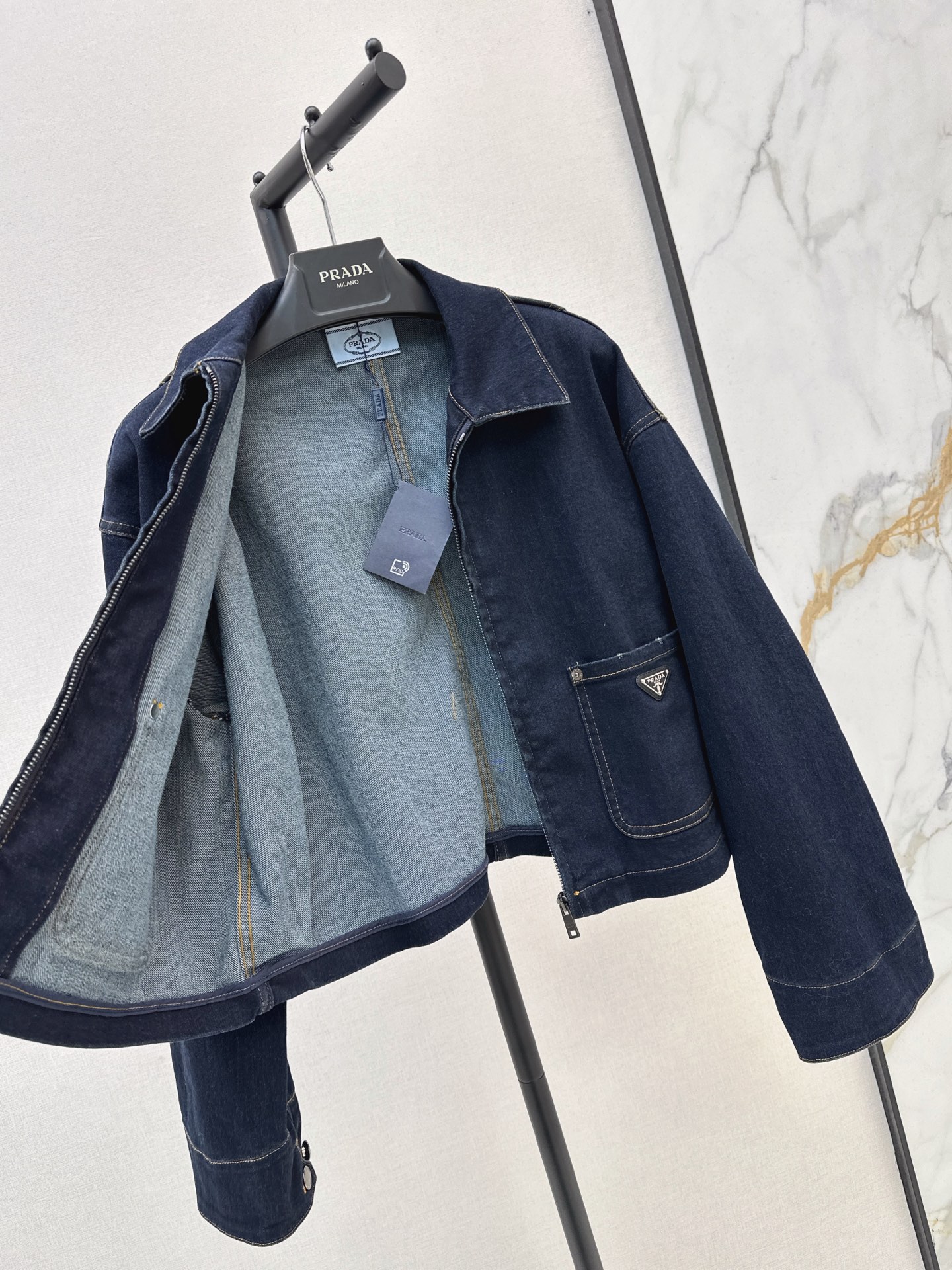 Pra 26fw zip-up denim jacket