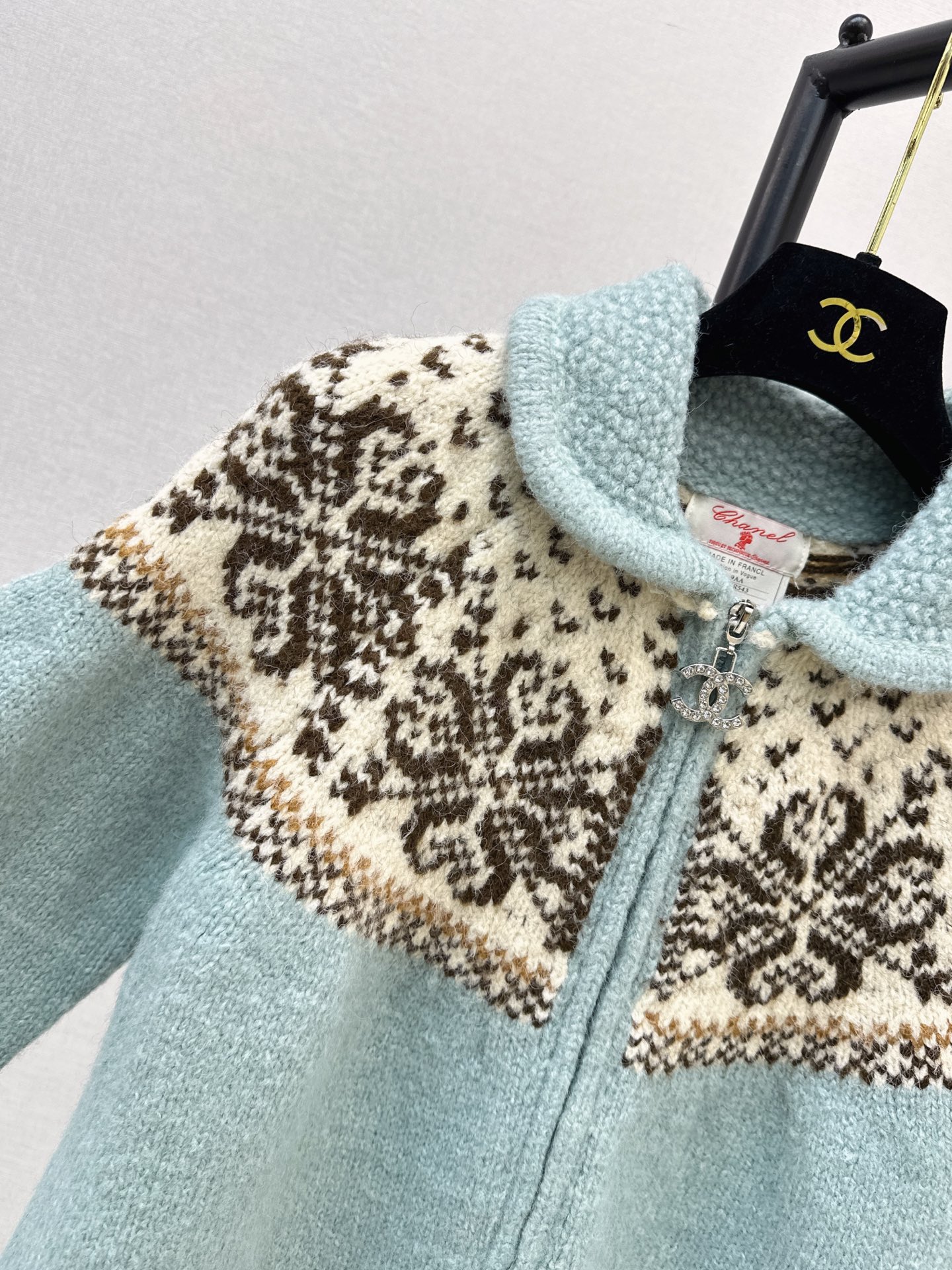 Chan 26fw fair is了zipper knit cardigan