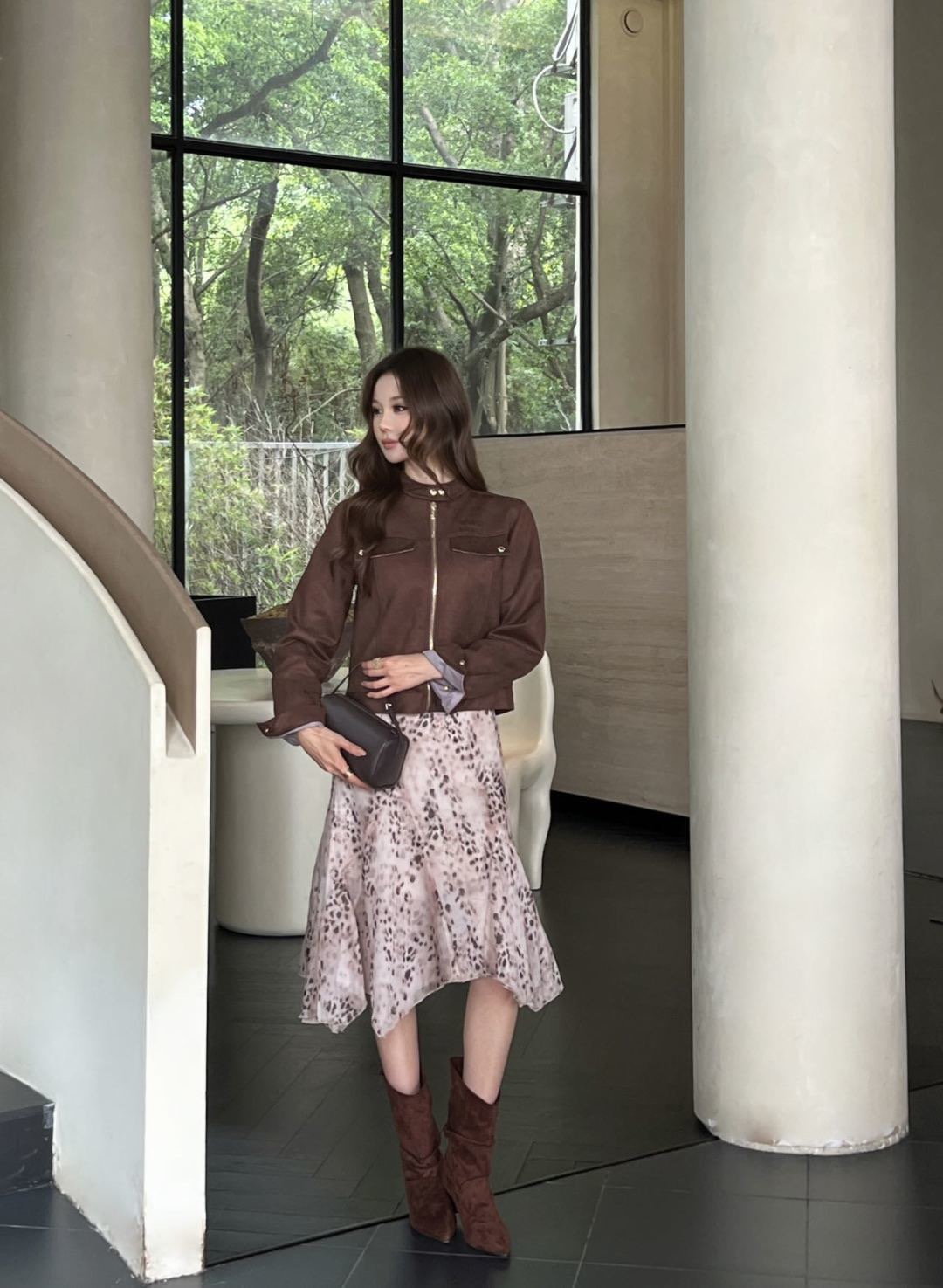 Miu 26fw zip-up cropped jacket