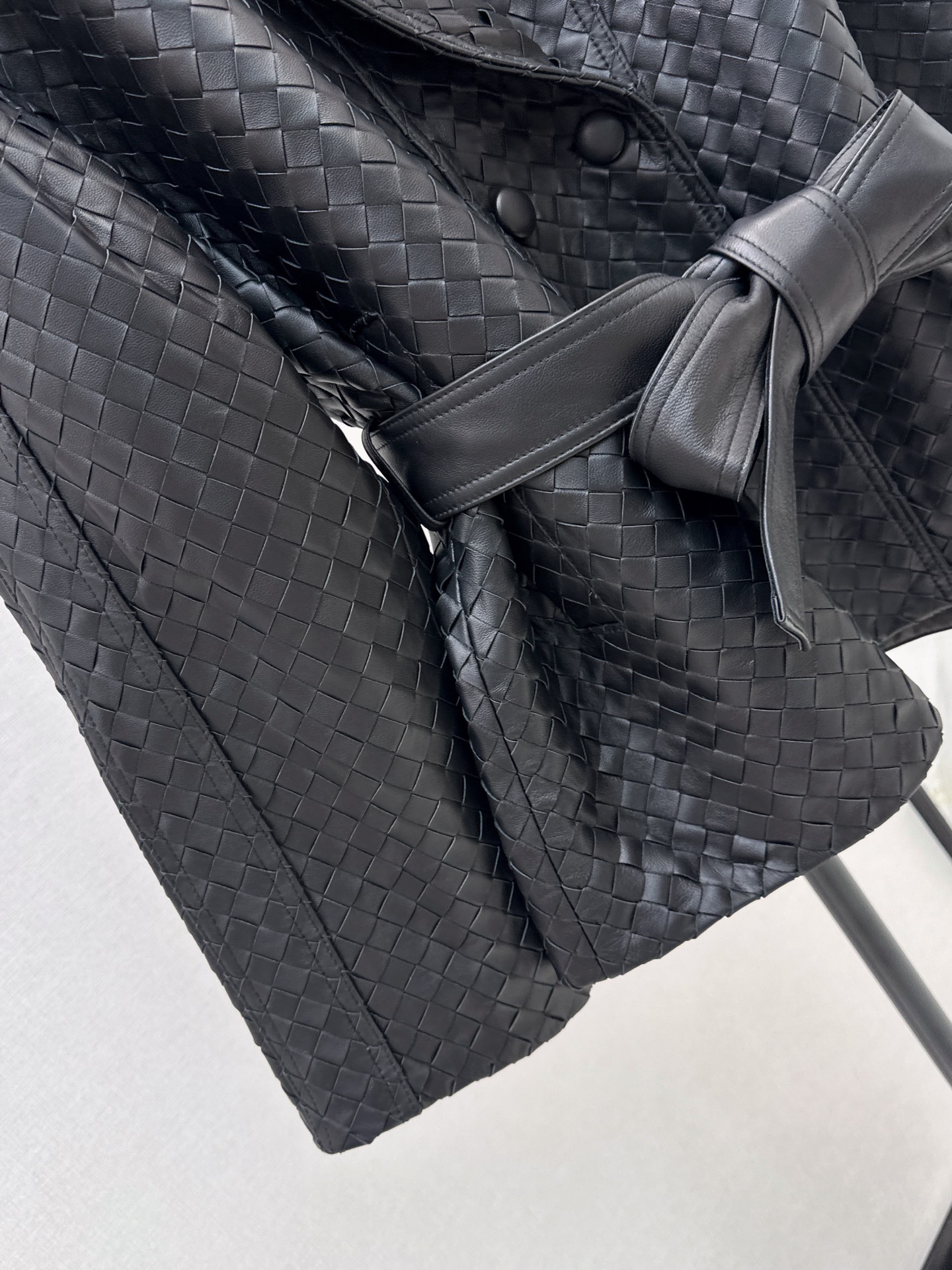 Bott 26ss leather woven jacket
