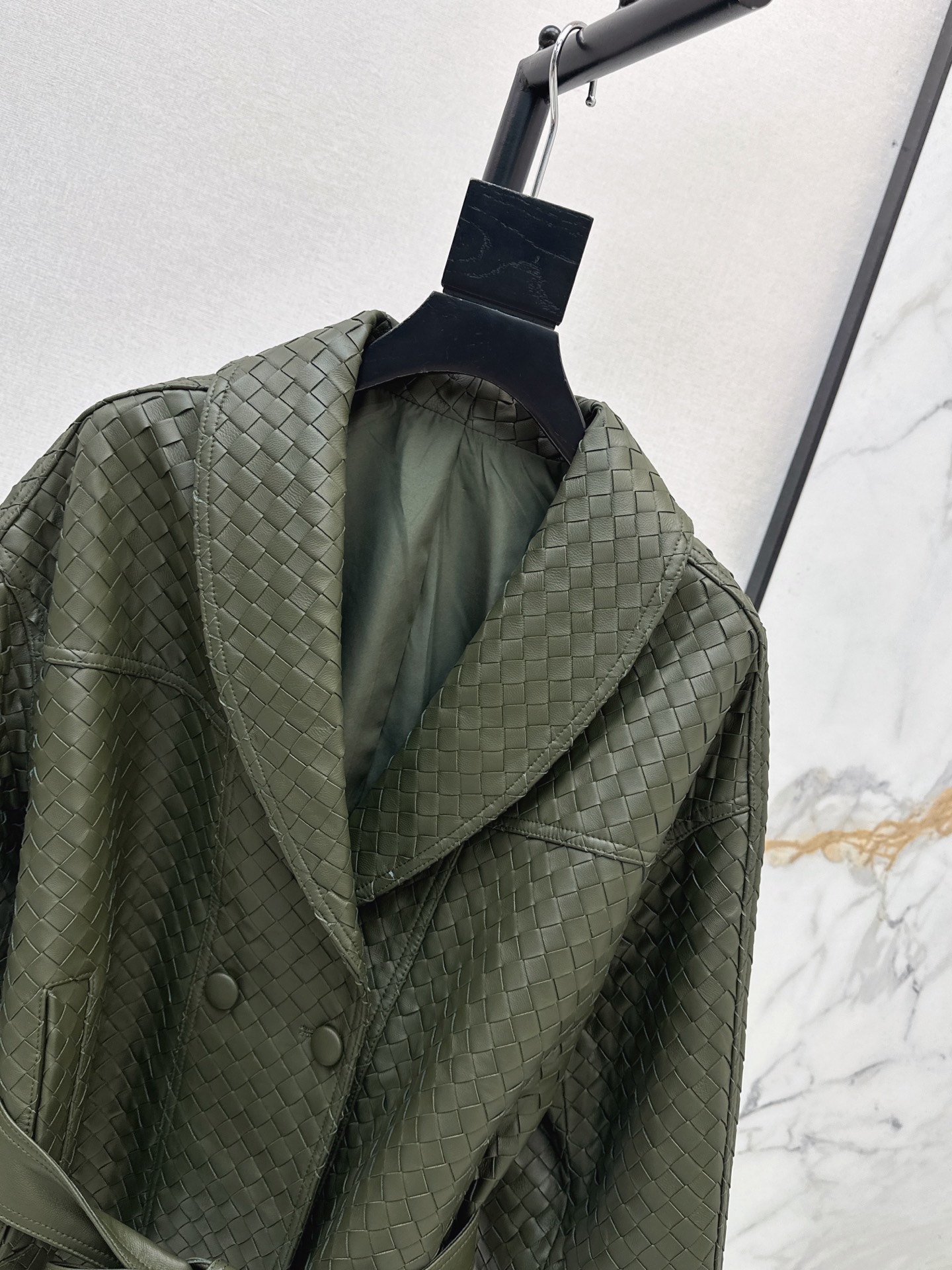 Bott 26ss leather woven jacket
