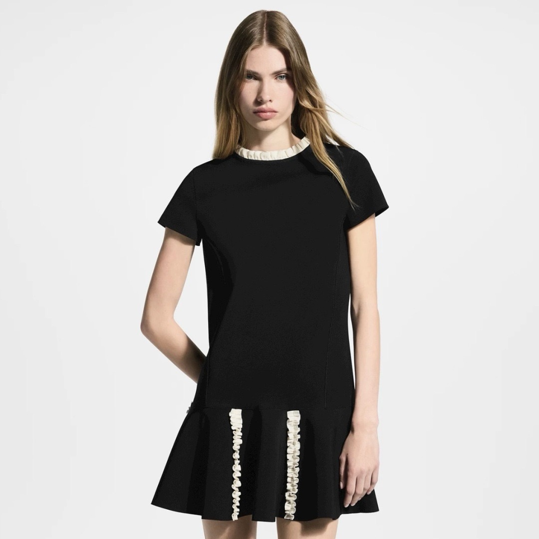 Loui 26ss ruffle trim dress