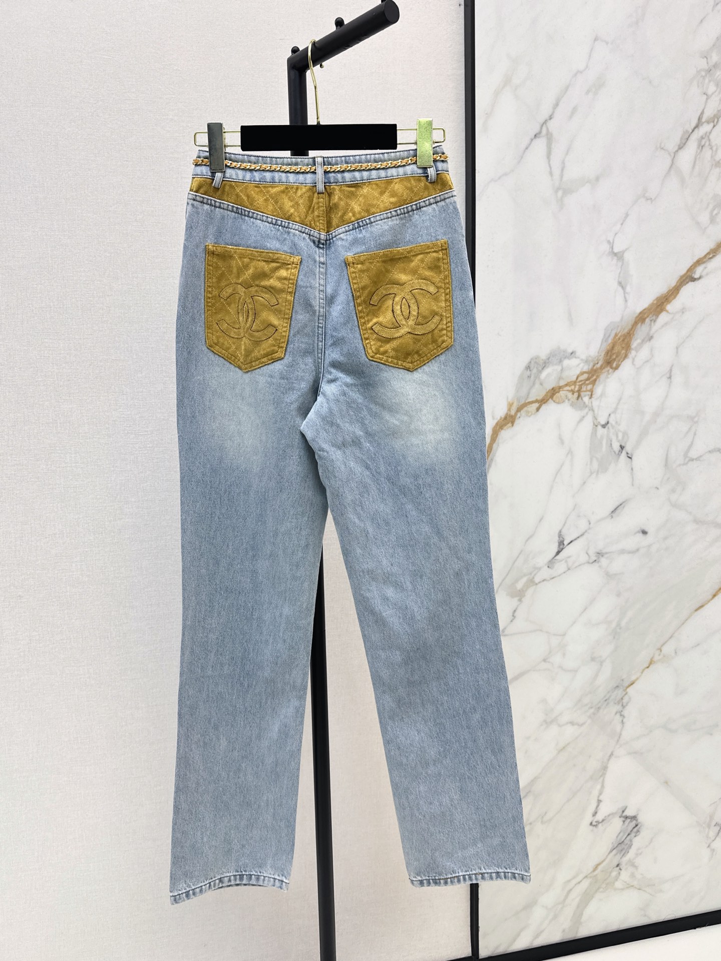 Chan 26fw suede contract straight-leg jeans