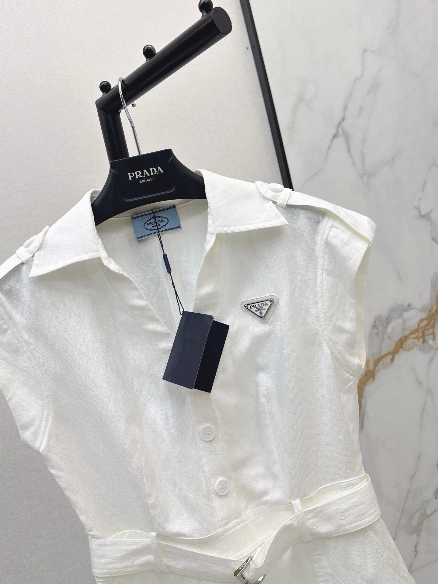 Pra 26ss sleeveless linen dress