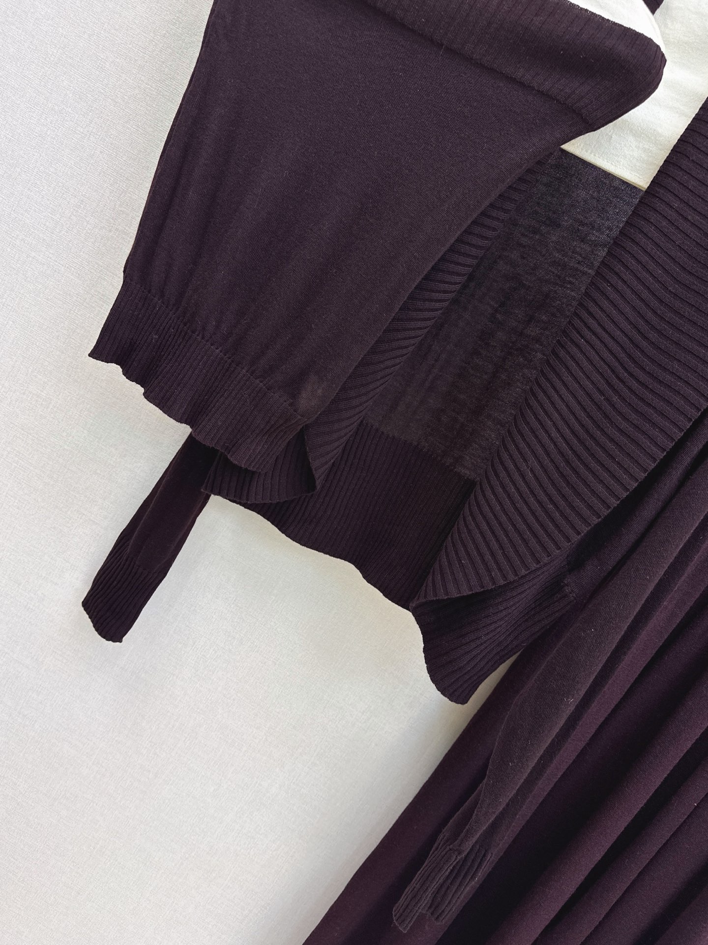 Row 26fw wool cardigan tube top pants sets
