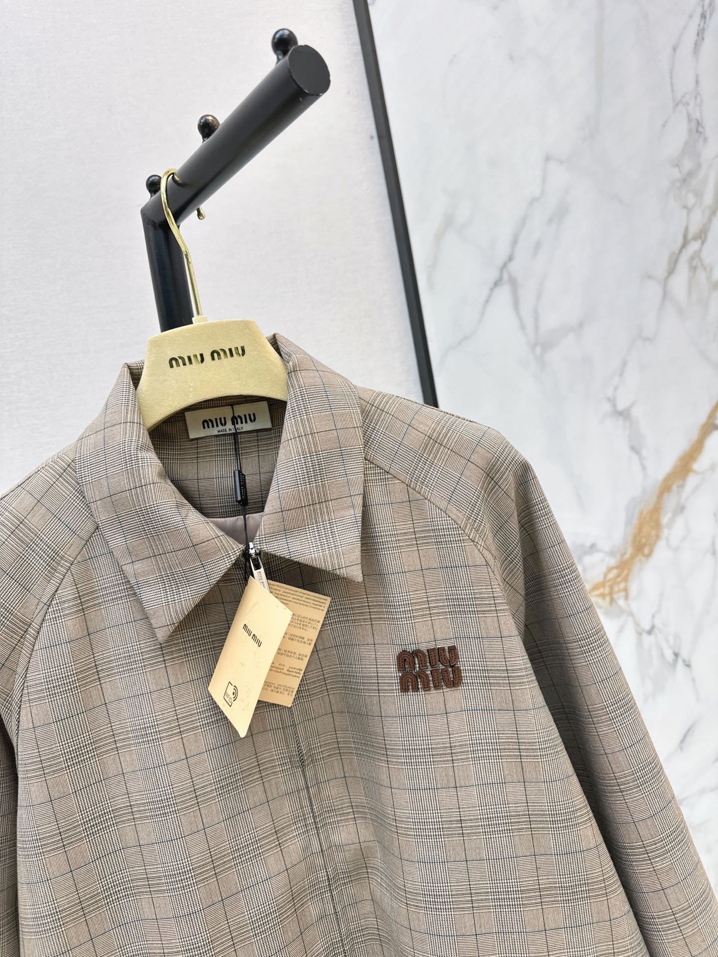 Miu 26fw check jacket