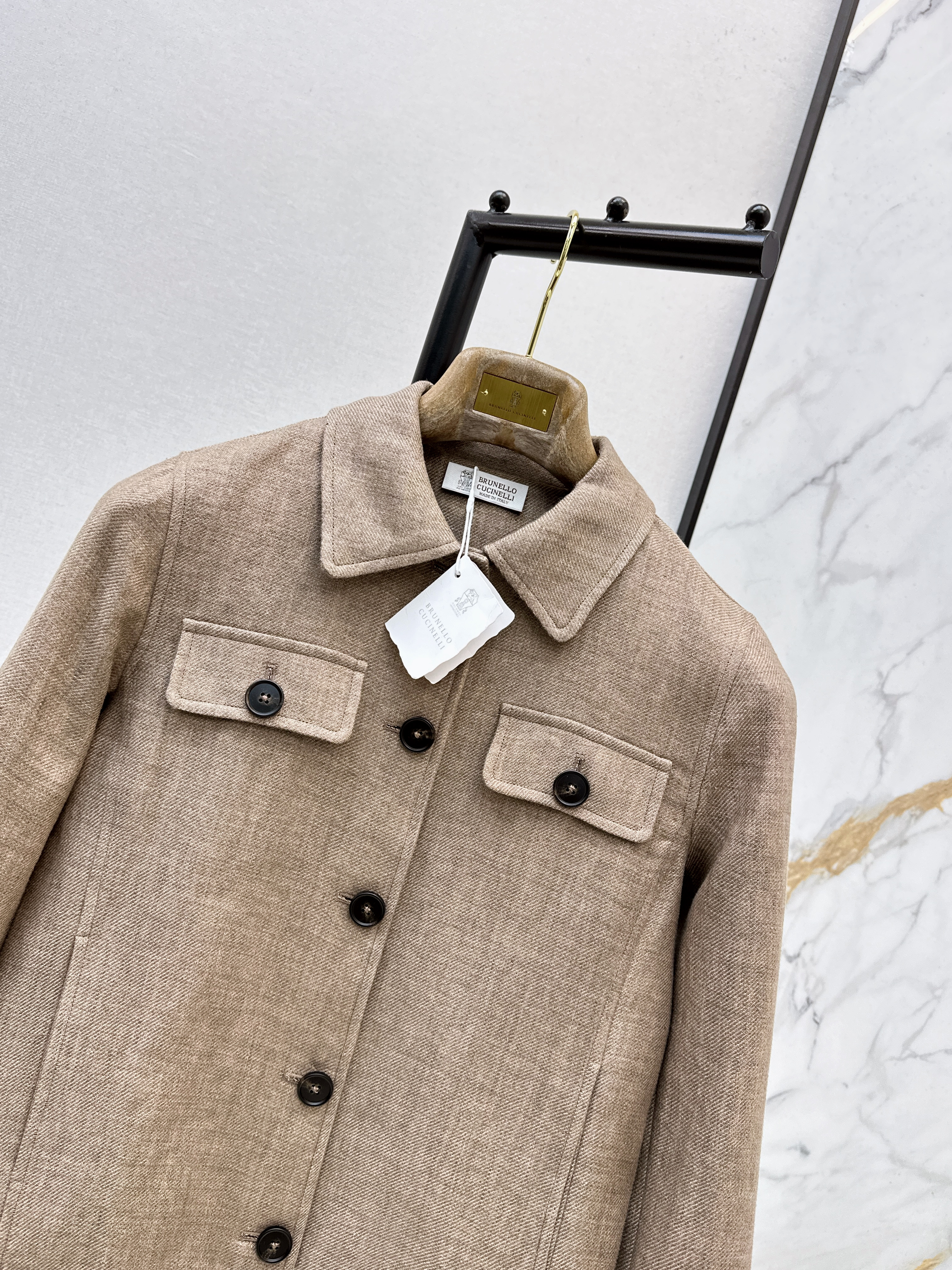Brun 26ss lenen jacket