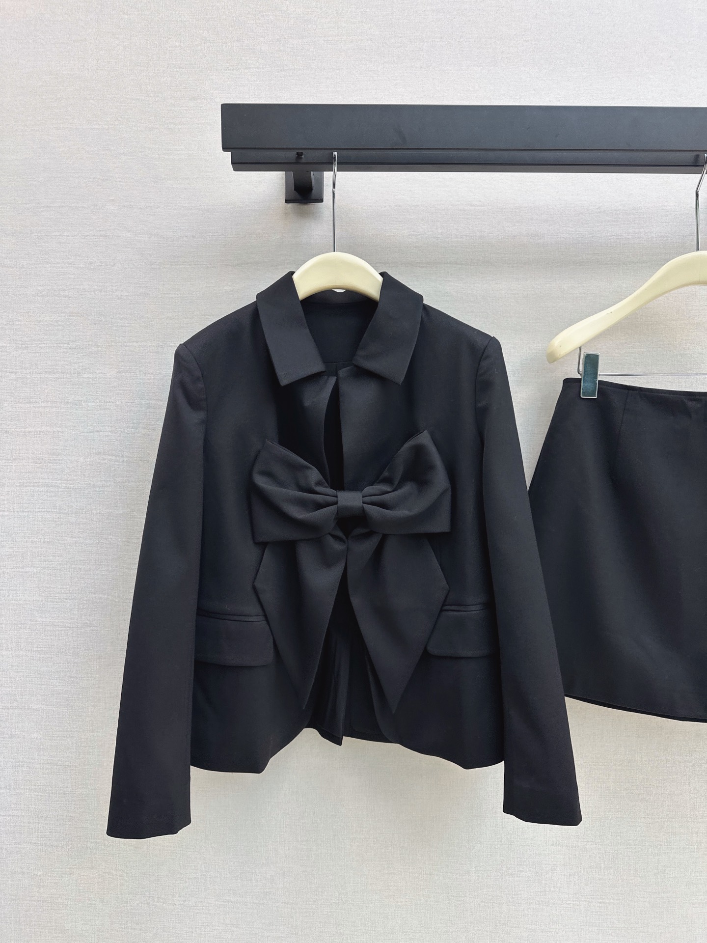 Chan 26fw bow blazer A-line skirt sets
