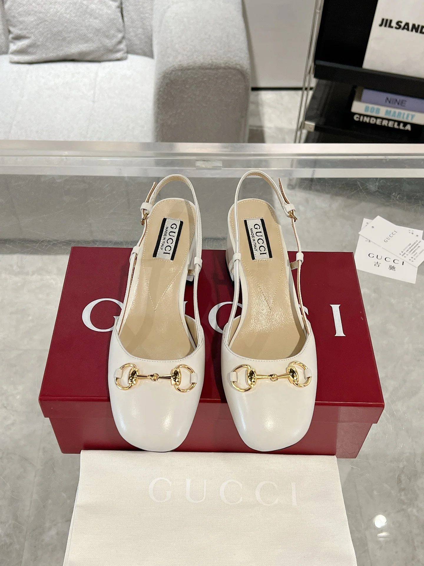 Gucc 25fw slingback chunky heels