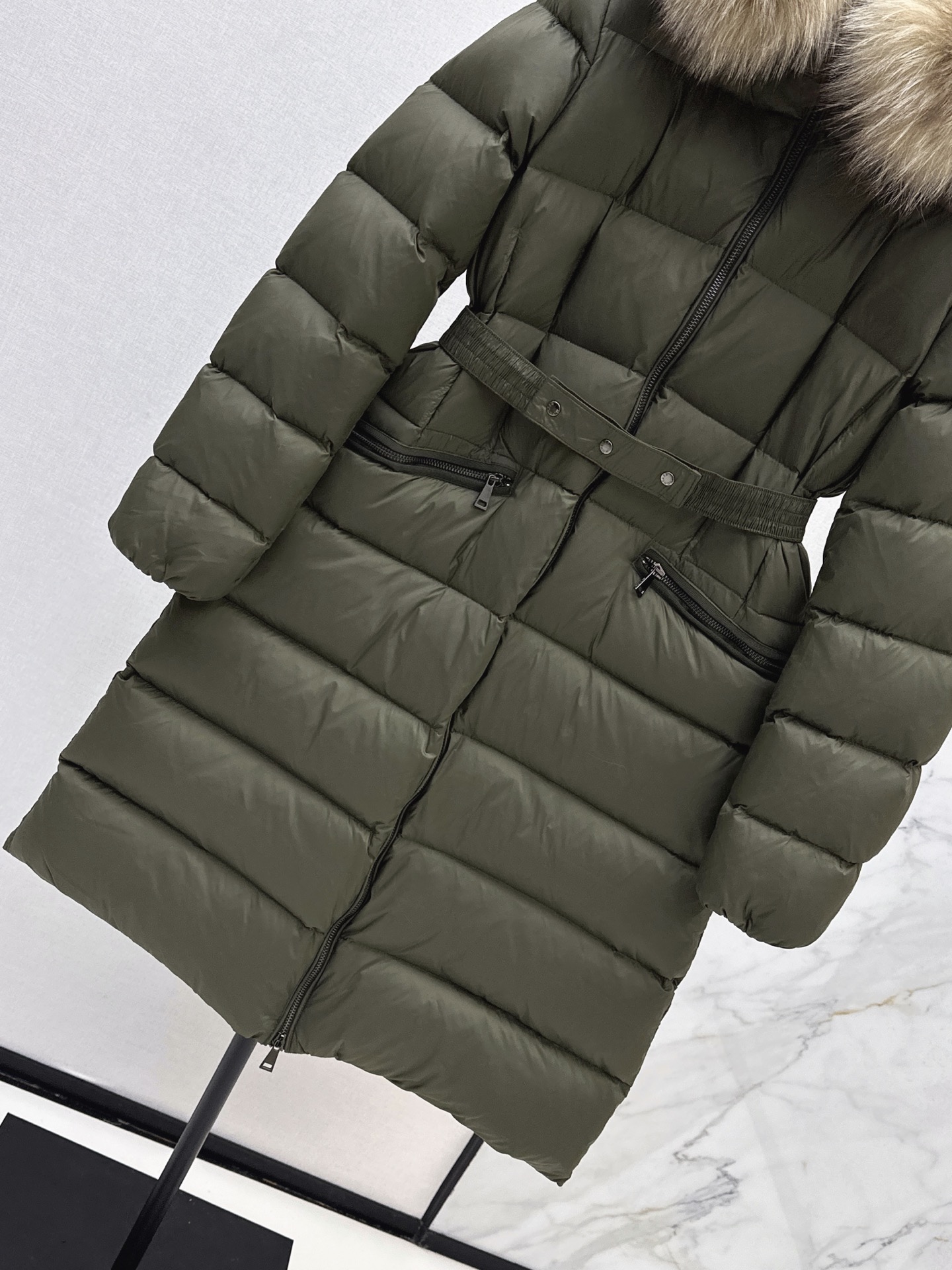 Monc 26fw hooded long down jacket