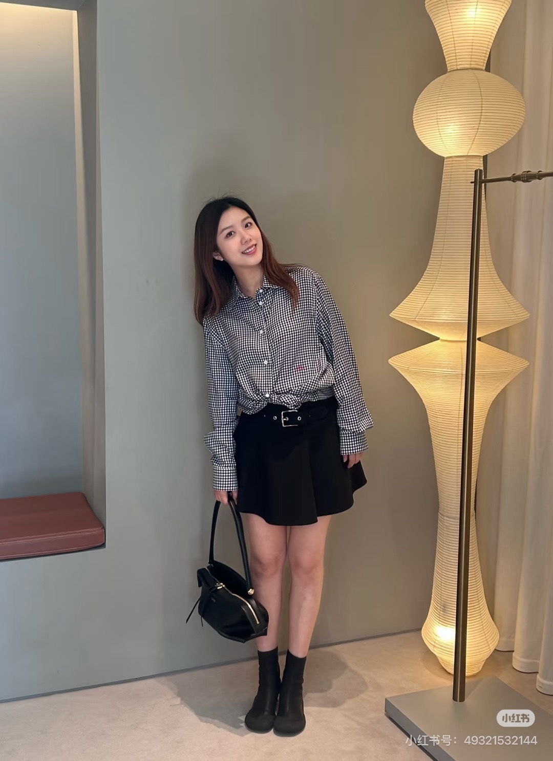 Loe 26fw belted mini skirt