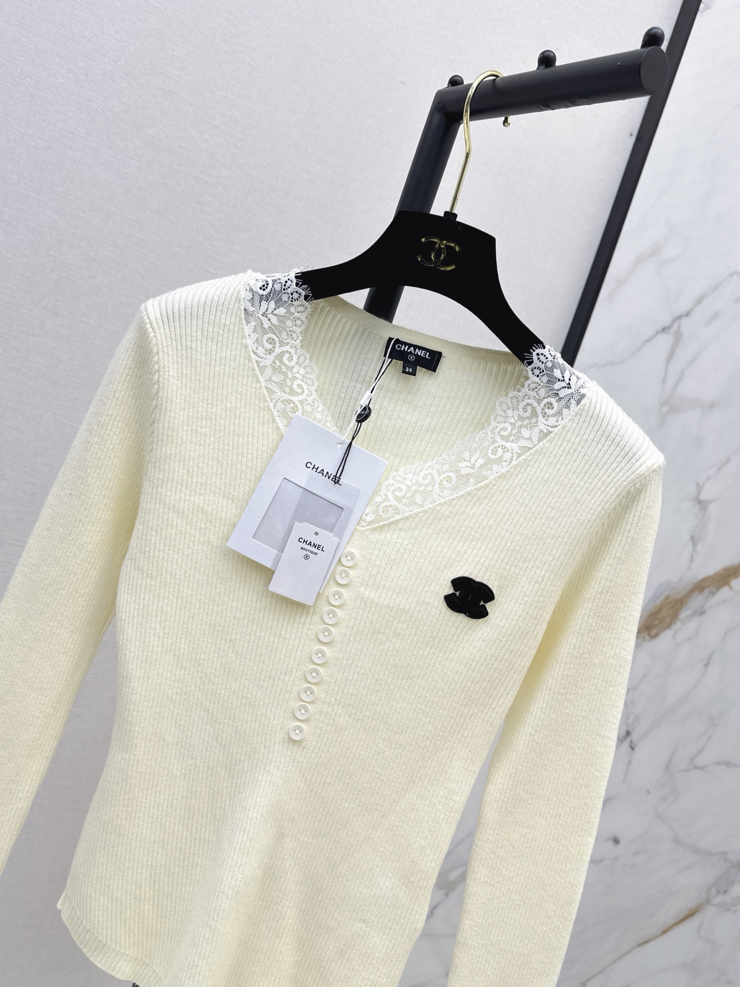 Chan 26fw lace contract basic tee