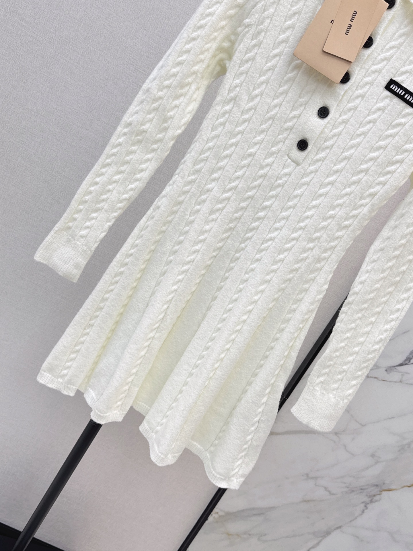 Miu 26fw cable knit dress