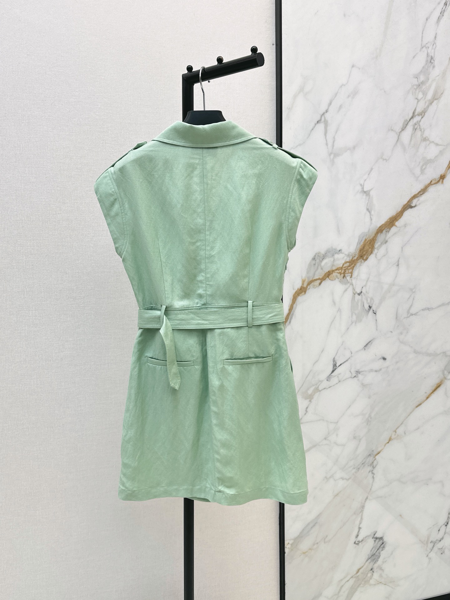 Pra 26ss sleeveless linen dress