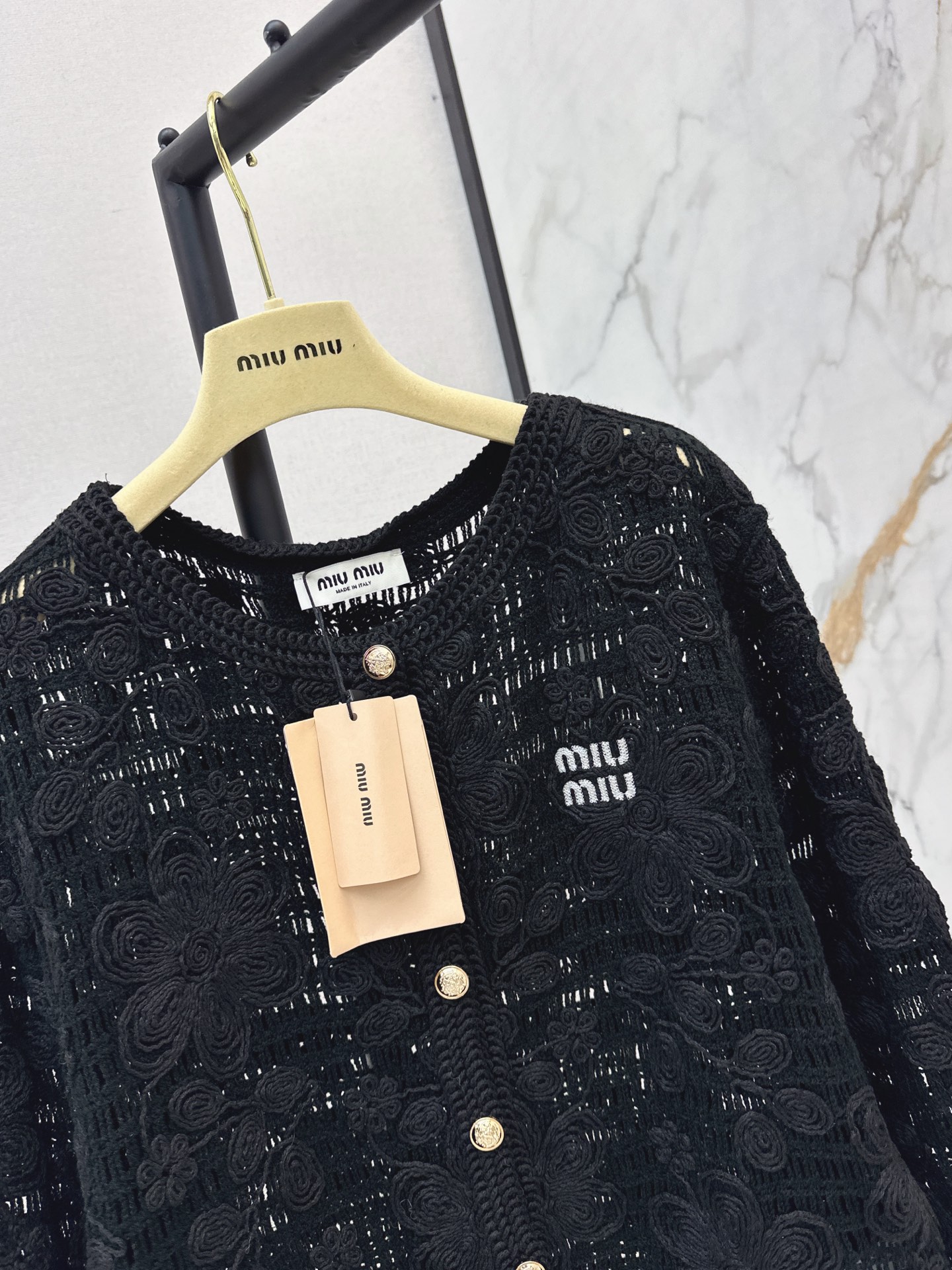 Miu 26fw hollow cardigan