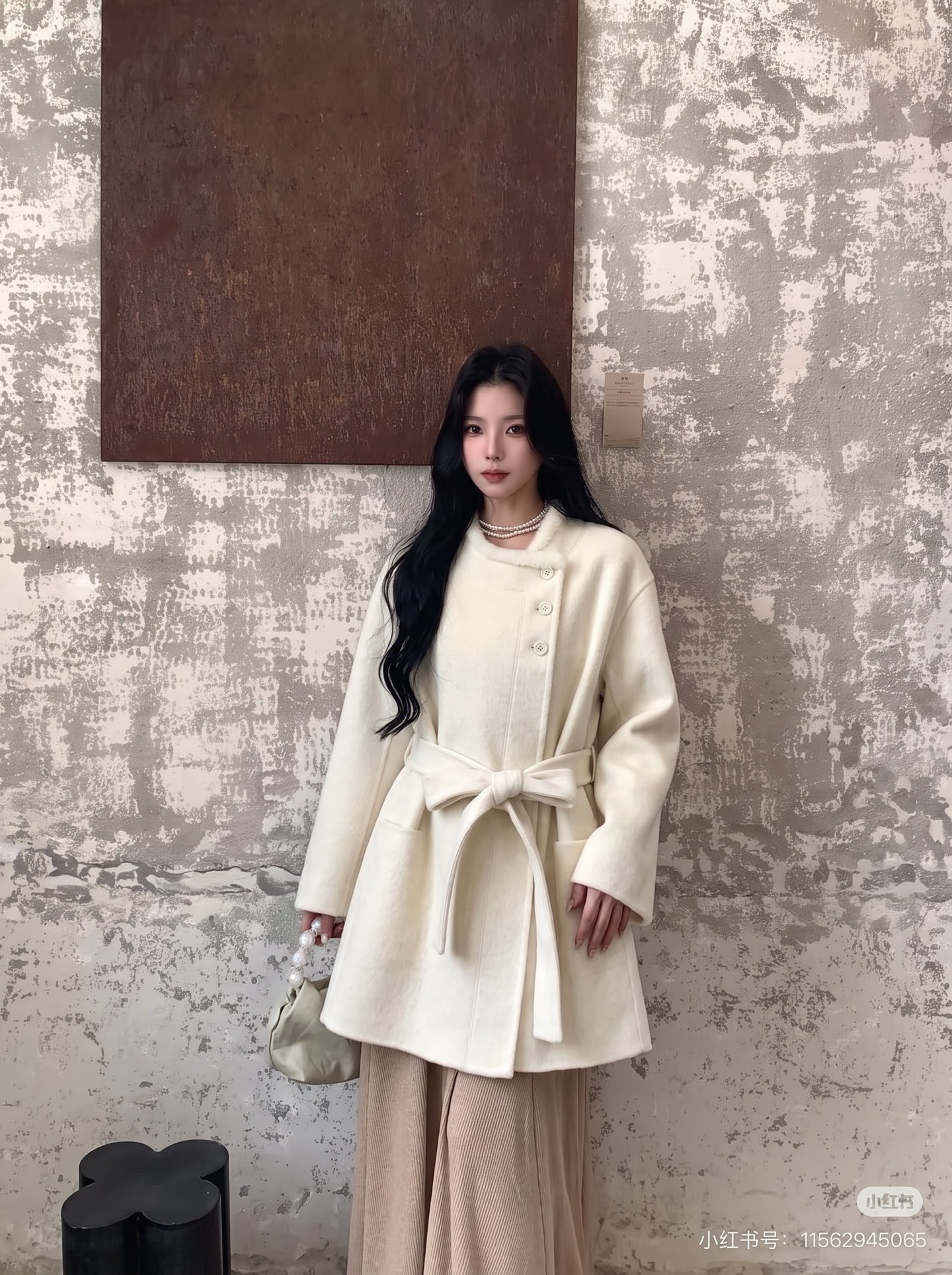 Fen 26fw fur-trim cropped belted overcoats