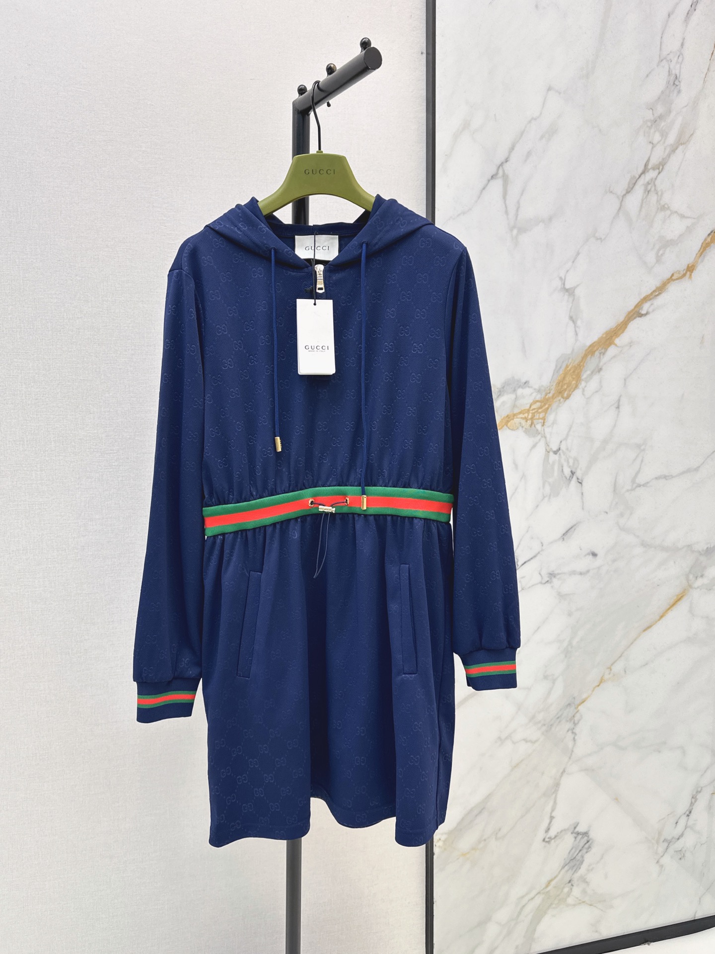 Guc 26fw jacquard hooded dress