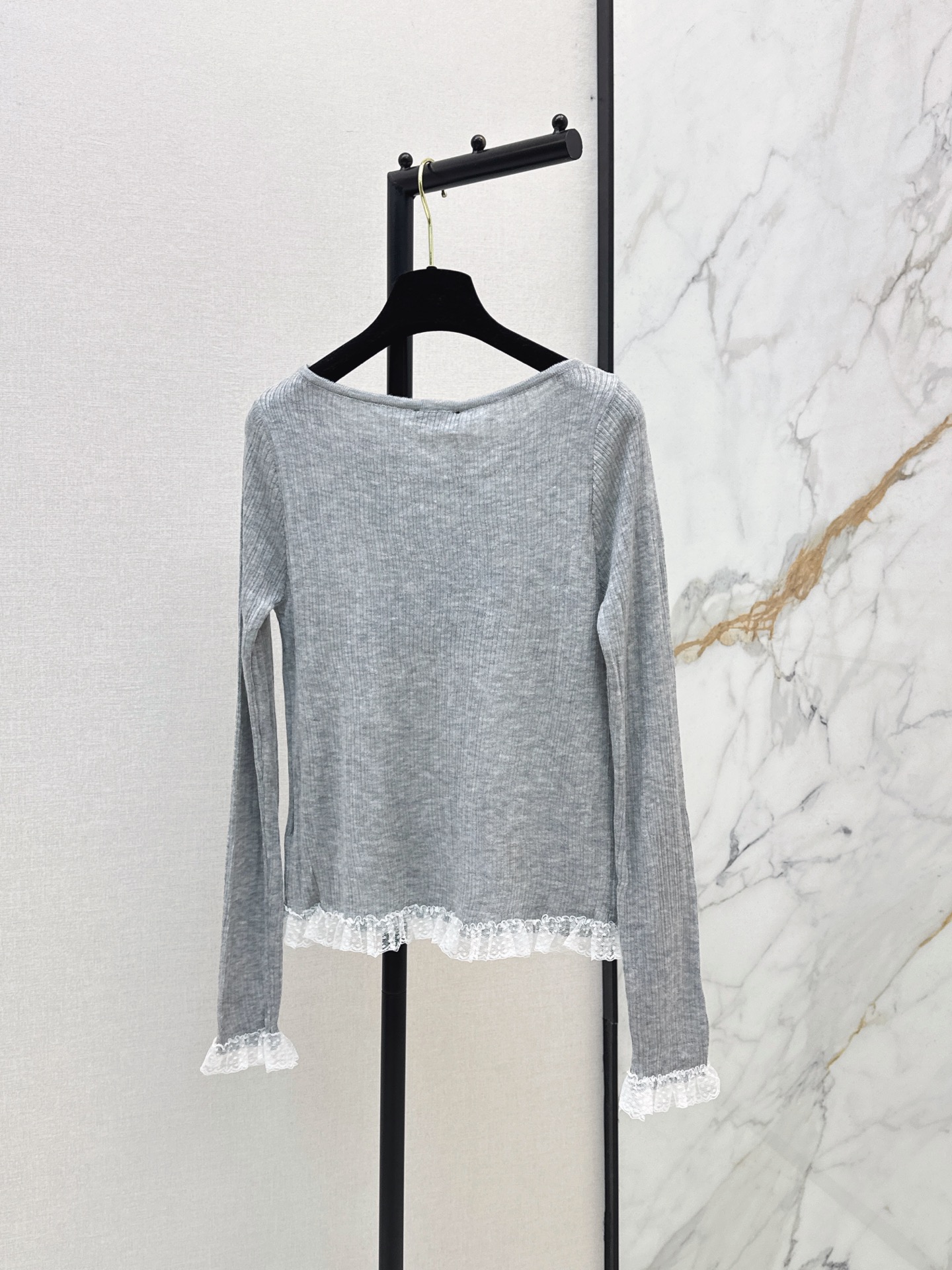 Chan 26fw lace trim knitwear