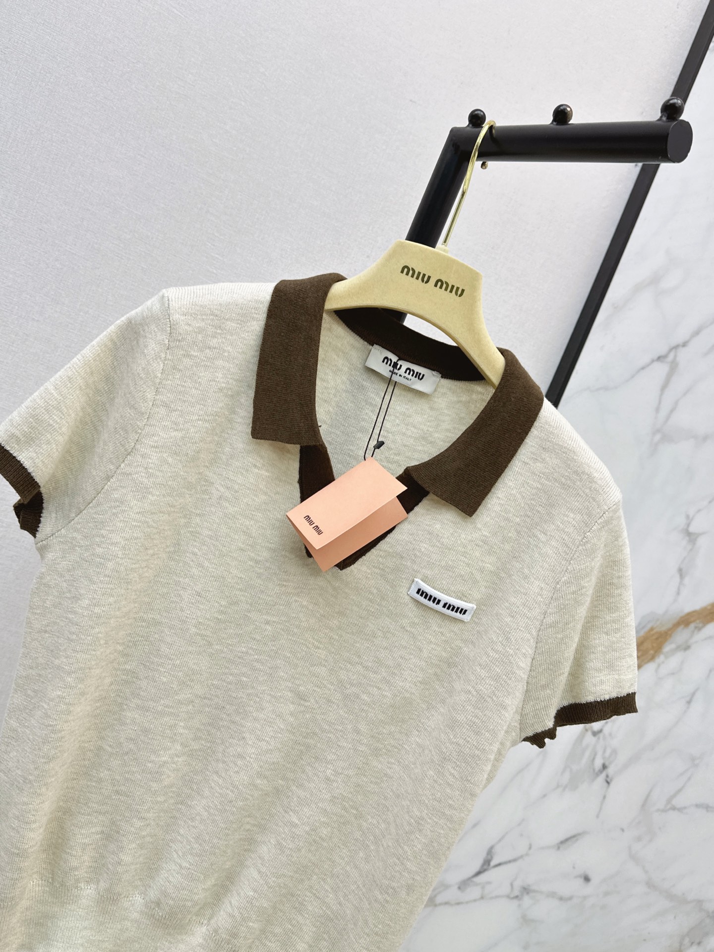 Miu 26ss polo knit top