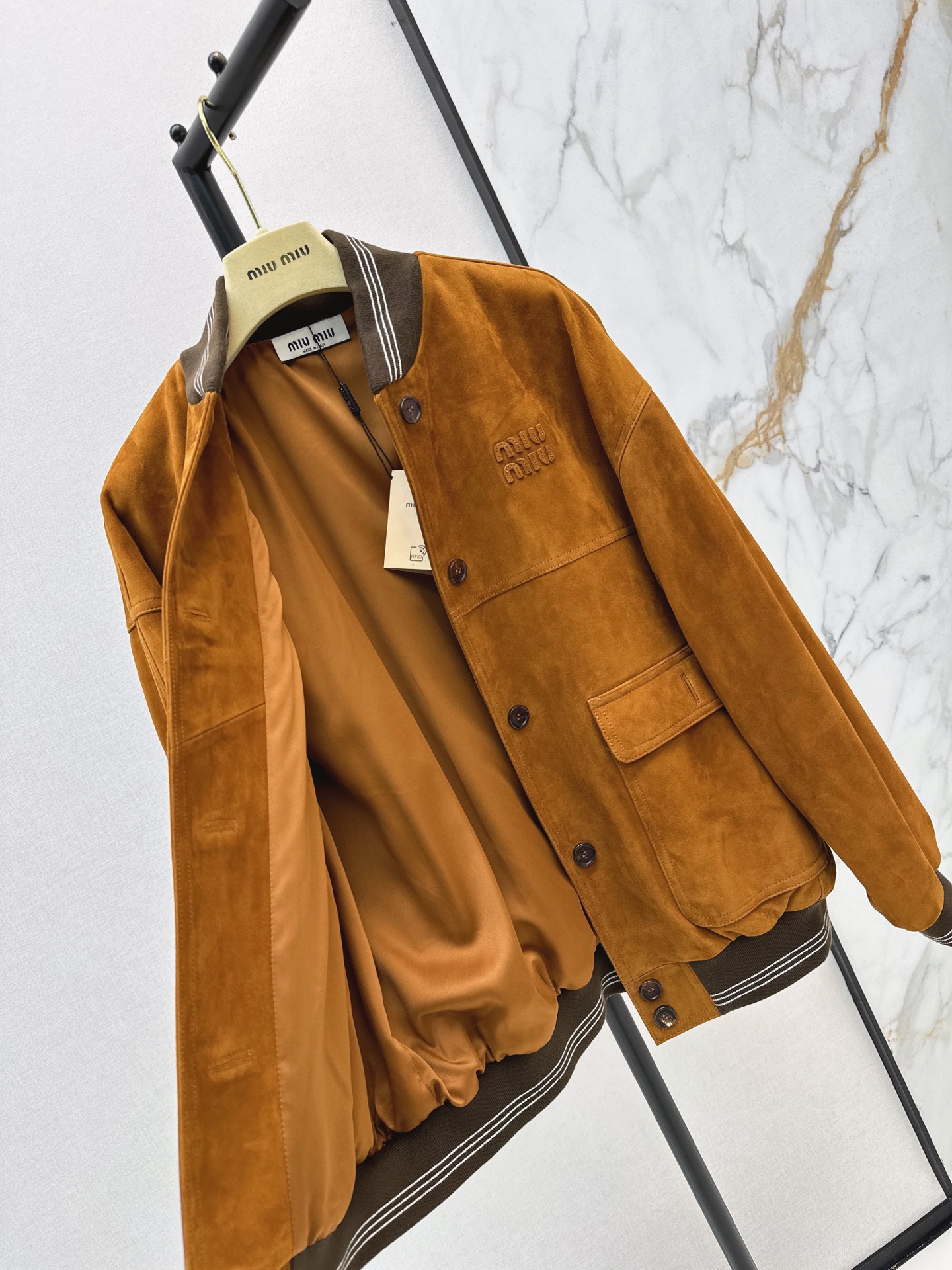 Miu 26fw leather jacket
