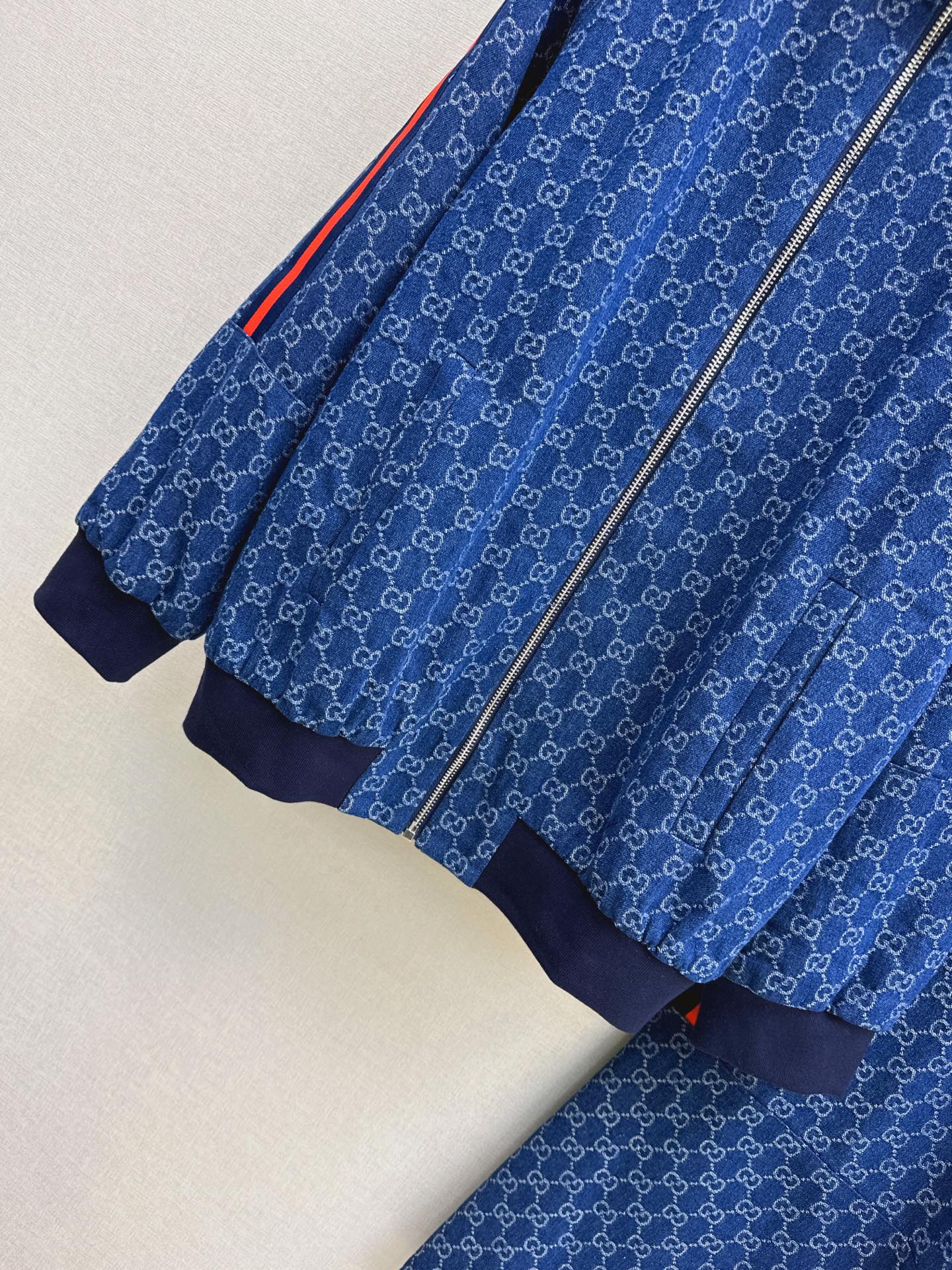 Guc 26fw jacquard denim jacket pants sets
