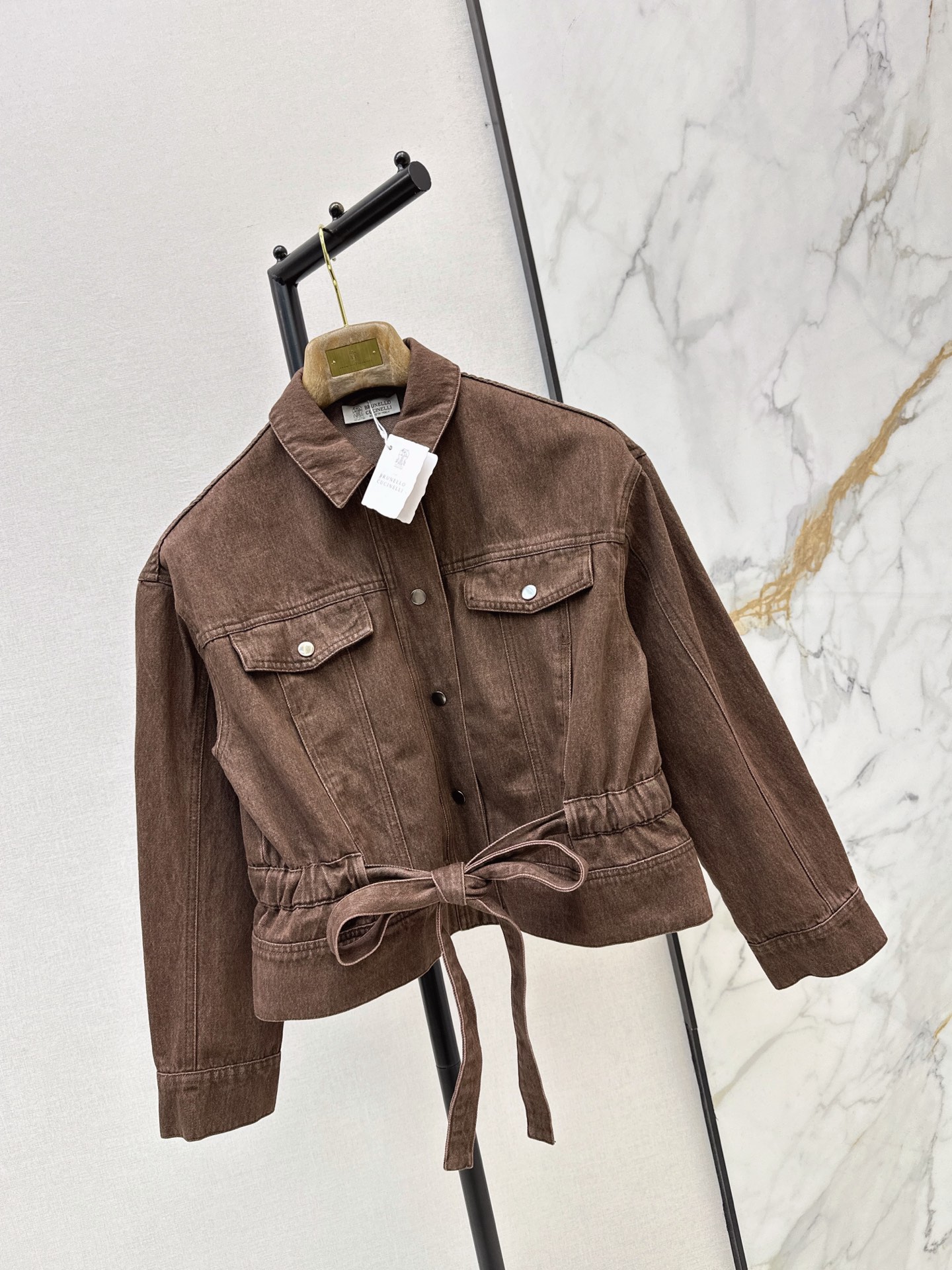 Brun 26fw drawstring denim jacket