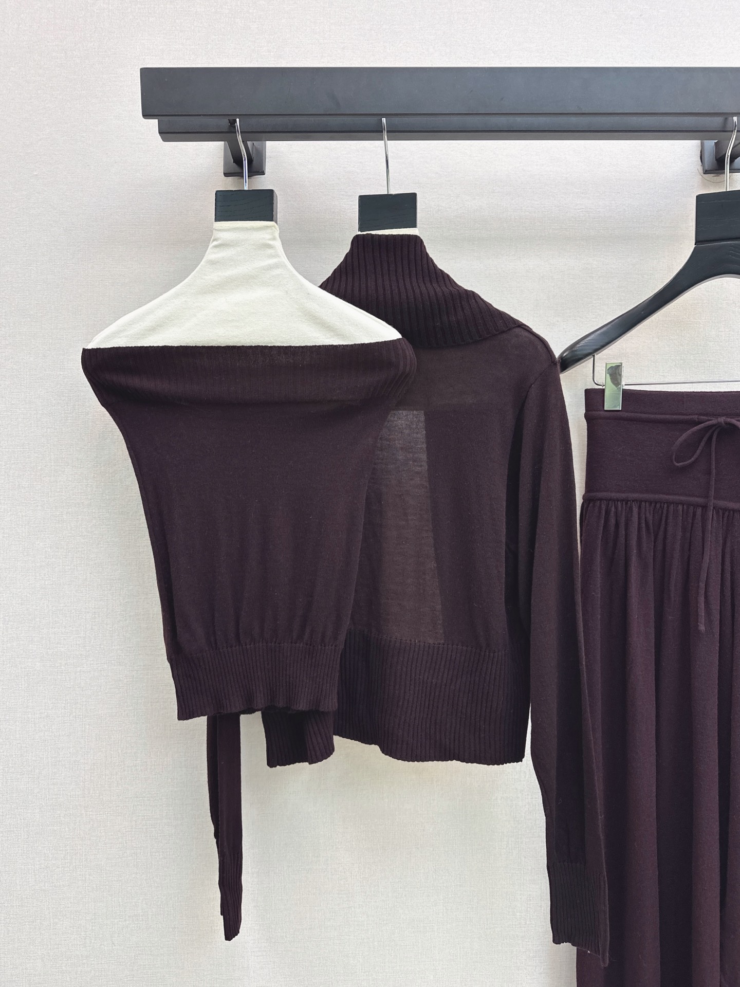 Row 26fw wool cardigan tube top pants sets