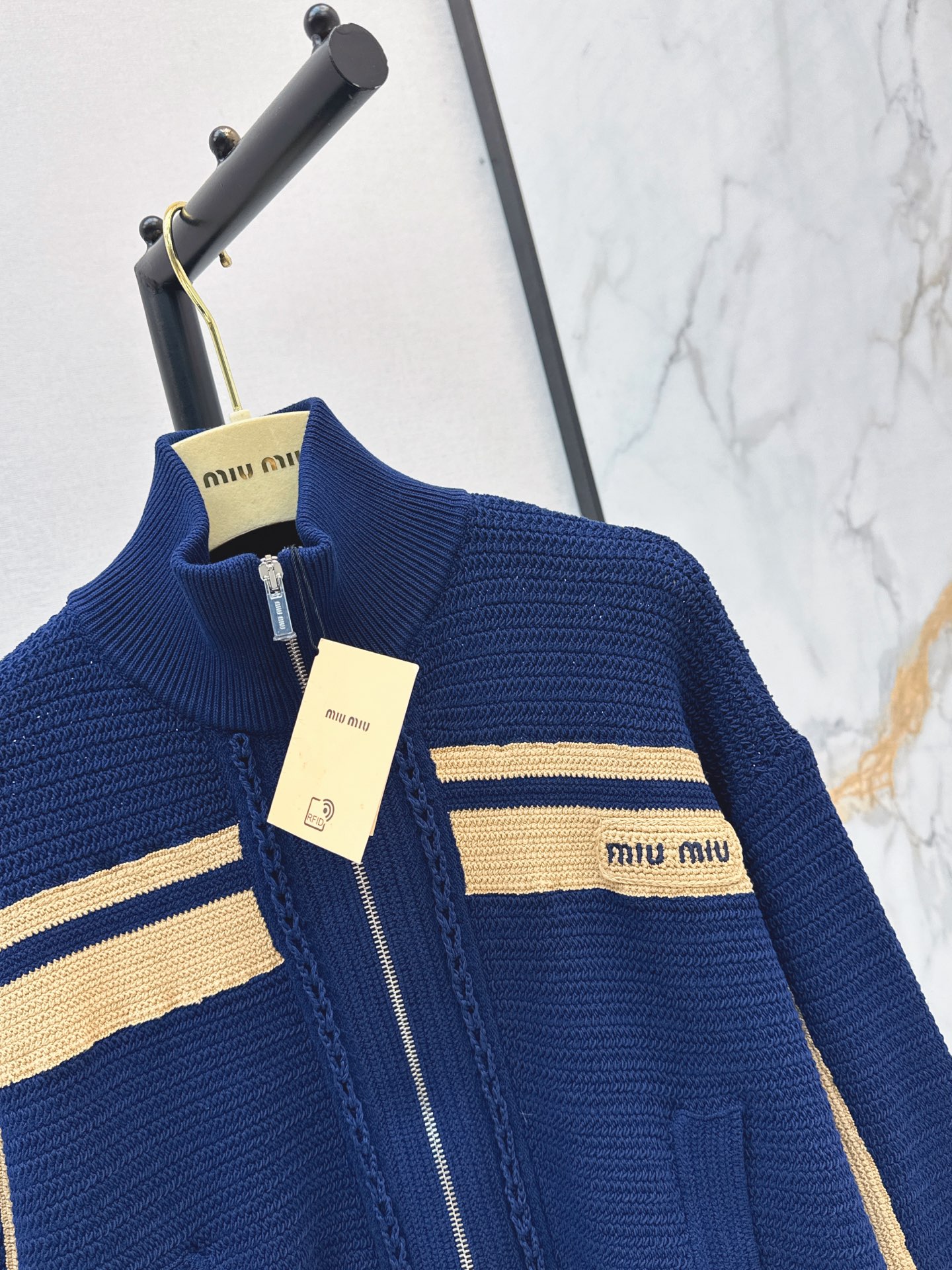 Miu 26fw knit bomber jacket