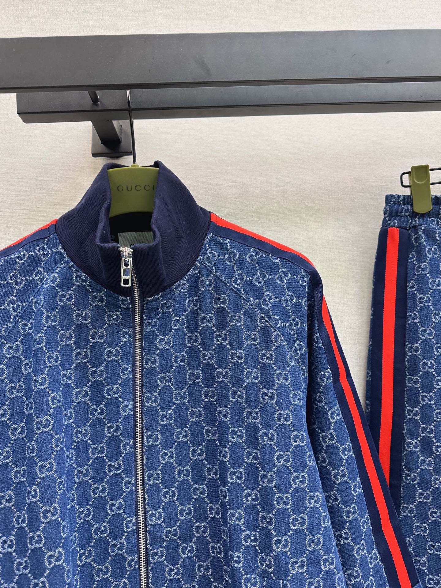 Guc 26fw jacquard denim jacket pants sets