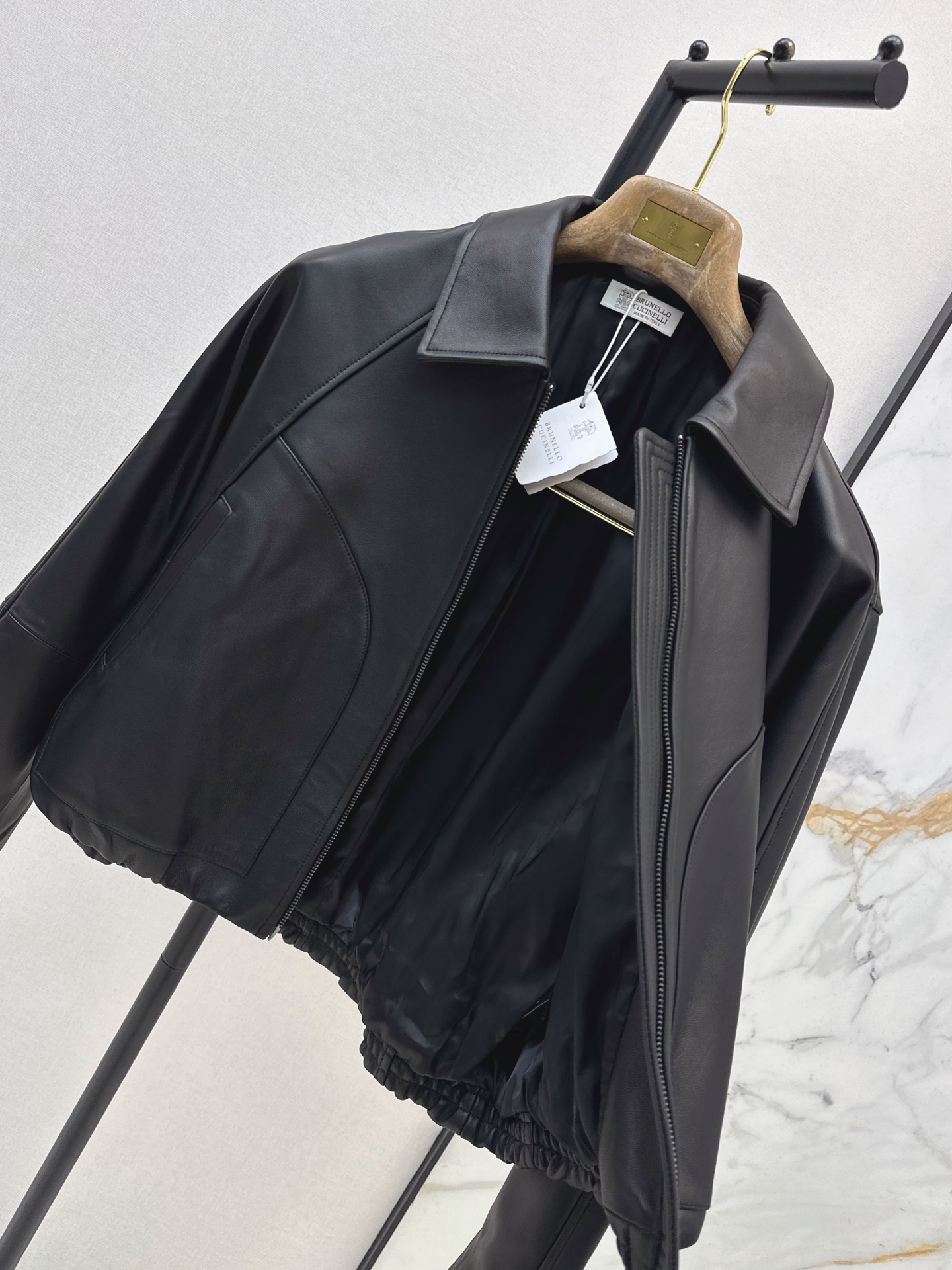 Brun 26fw leather jacket