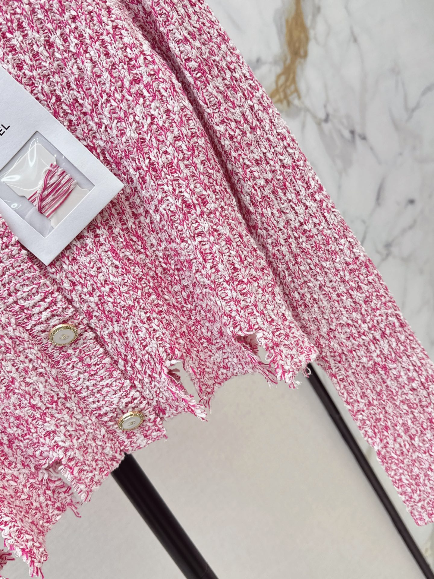Chan 26fw cropped knit cardigan