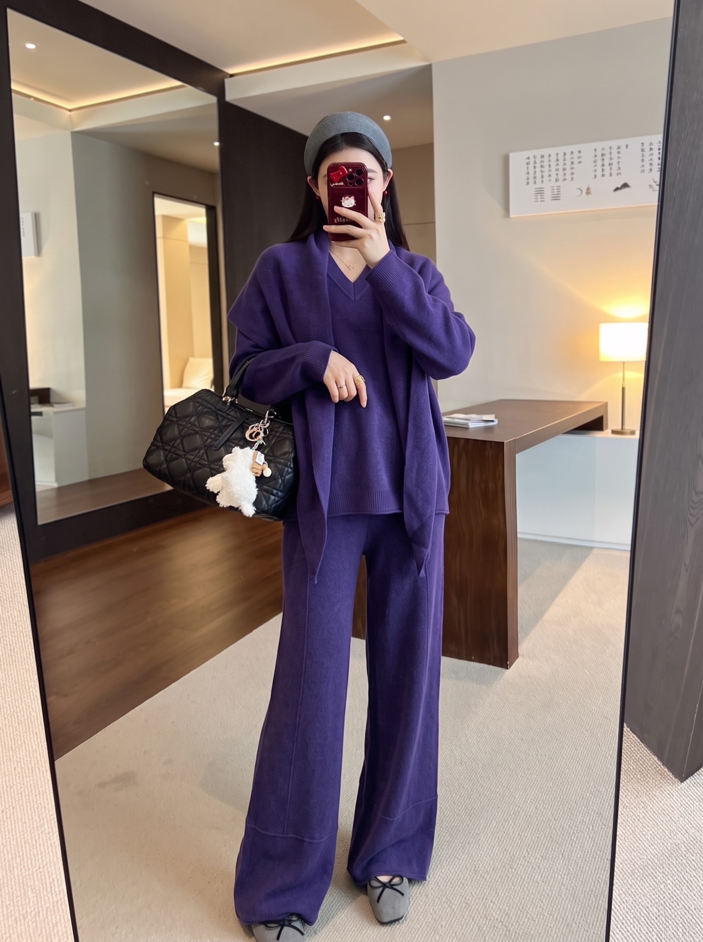 Row 26fw wool cape sweater pants sets