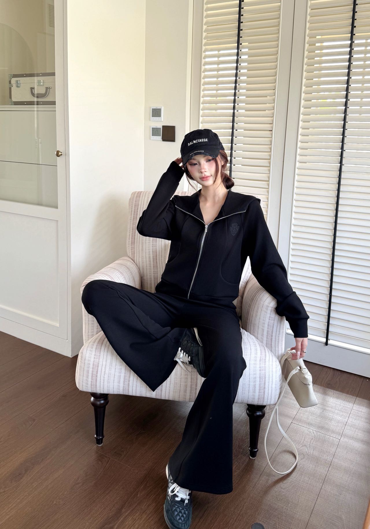 Guc 26fw casual hooded jacket pants sets