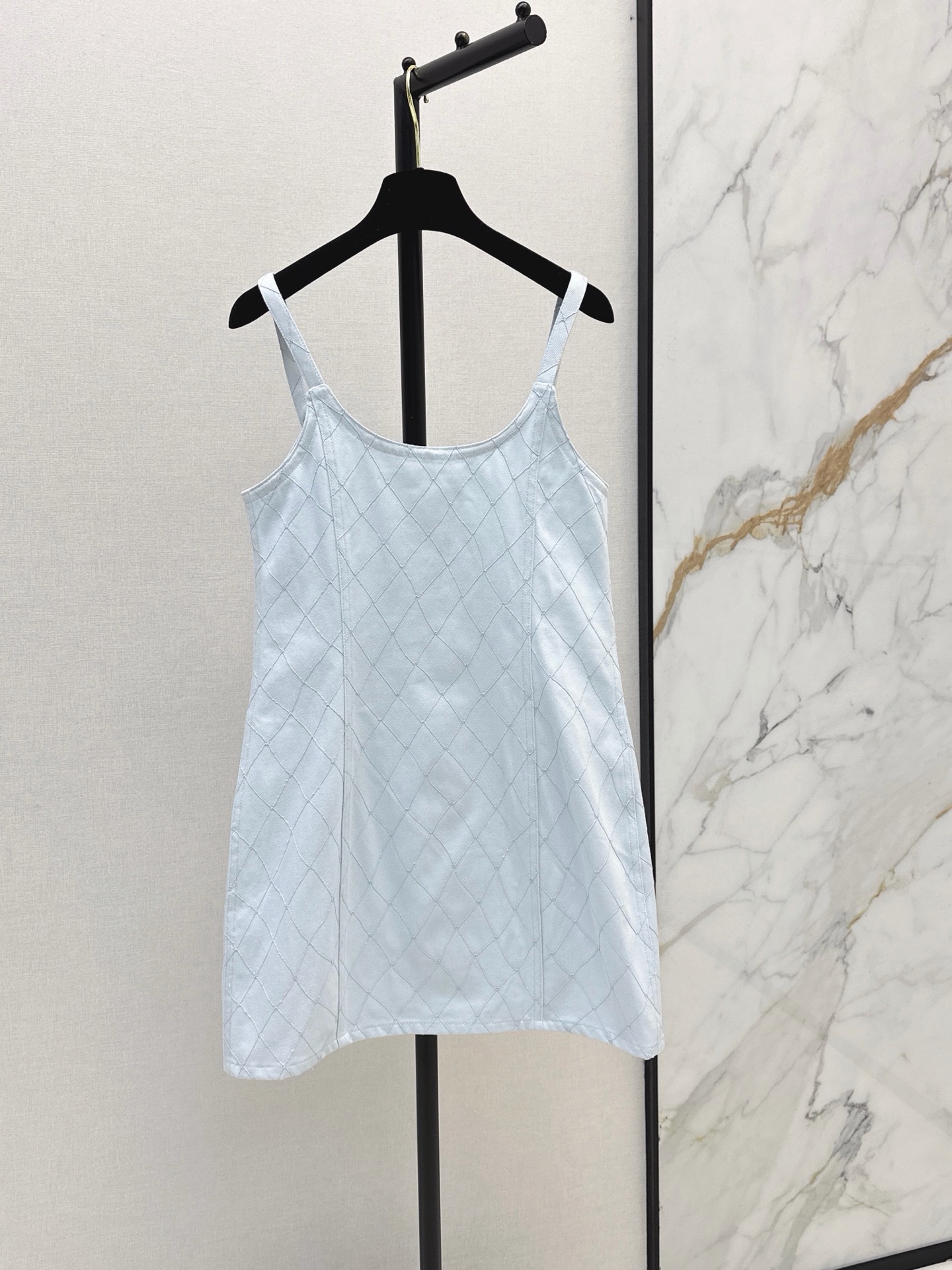 Chan 26ss denim embroidery slip dress