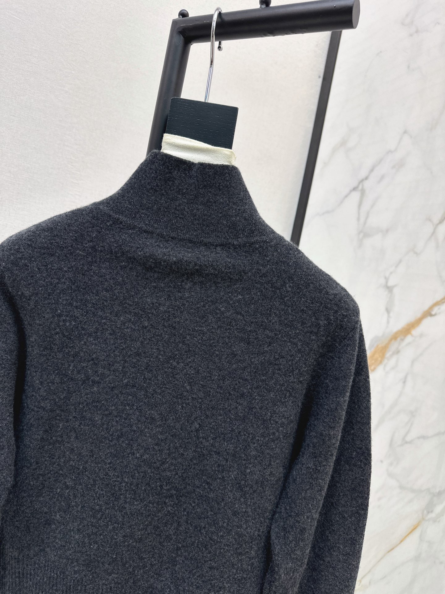 Brun 26fw stand collar knit cardigan